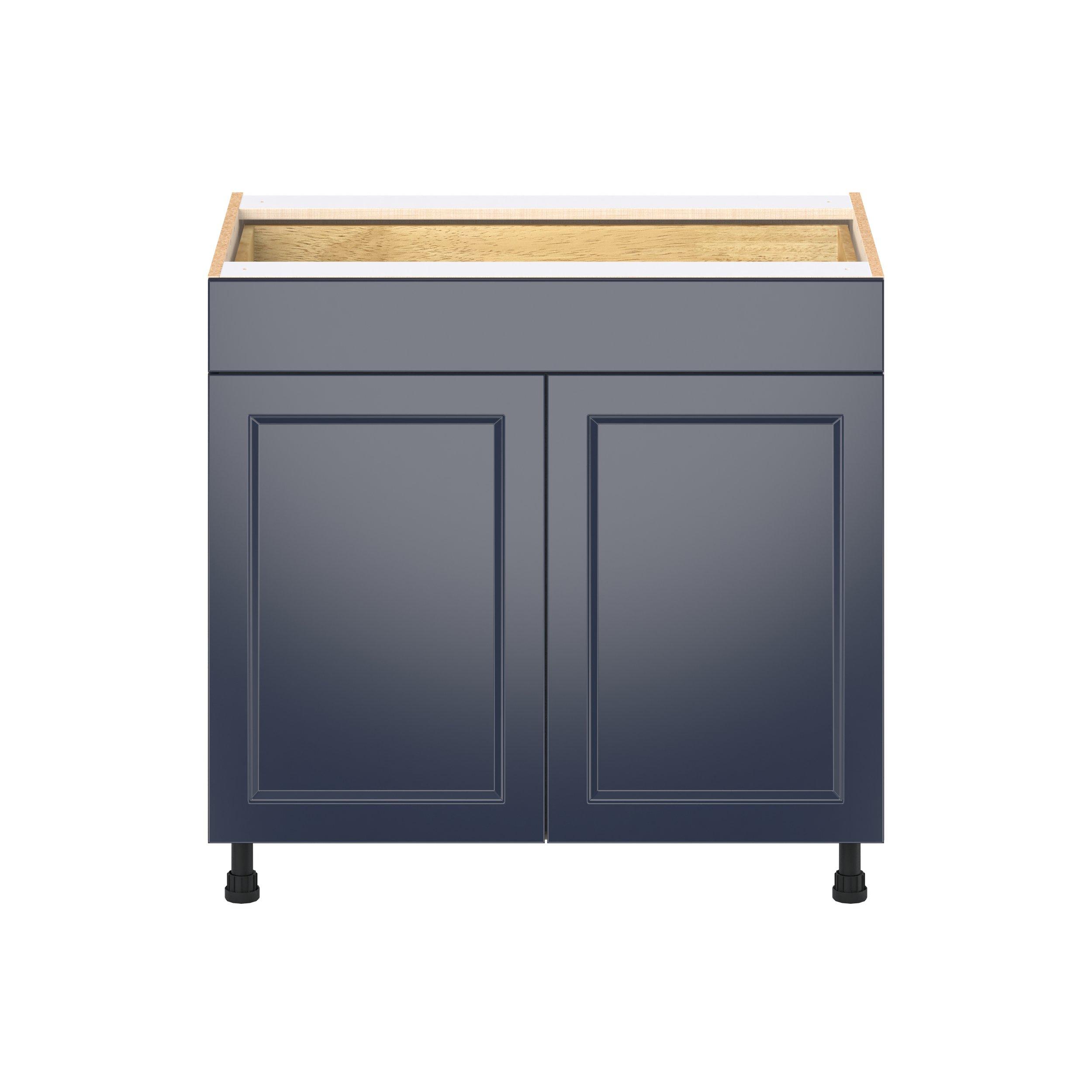 Peachtree 36 in. Painted Midnight Blue Door and Drawer Base Cabinet