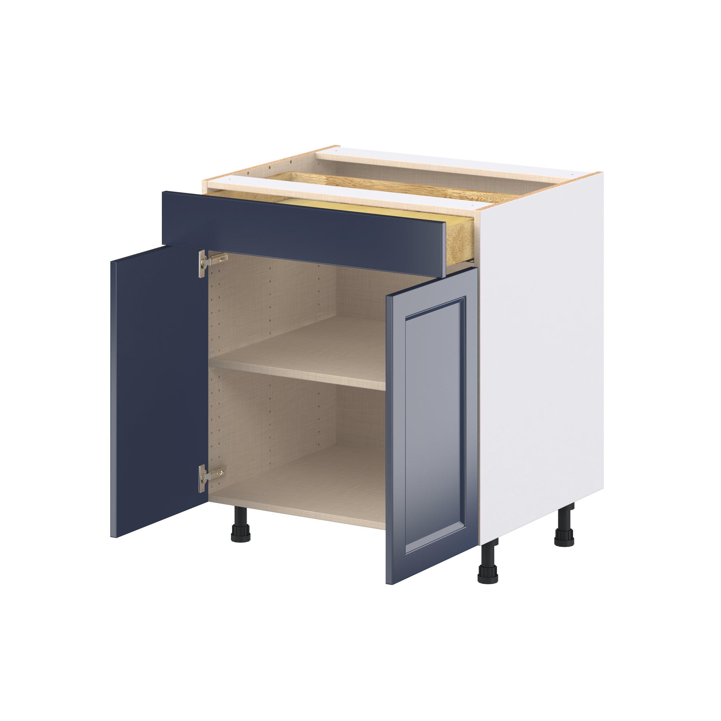Peachtree 30 in. Painted Midnight Blue Door and Drawer Base Cabinet