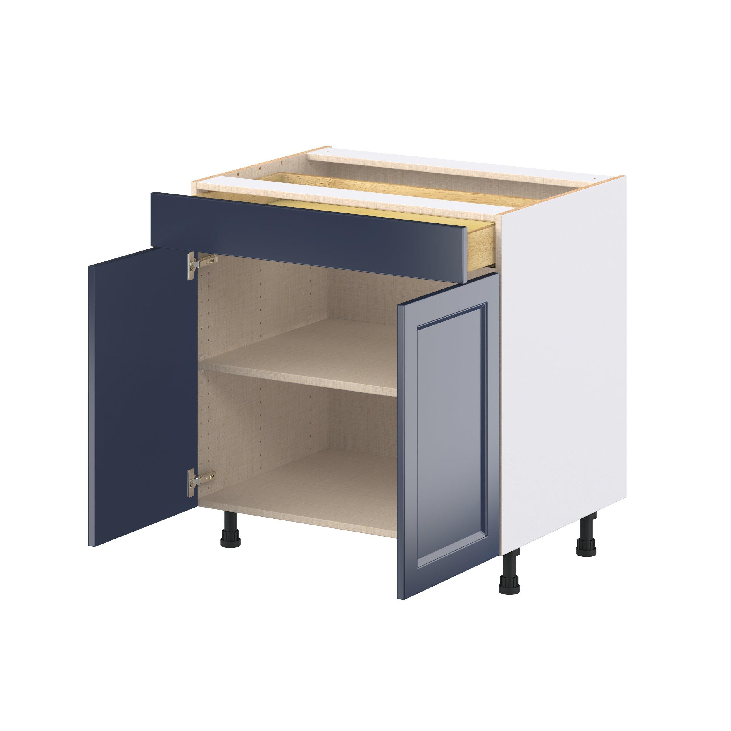 Peachtree 33 in. Painted Midnight Blue Door and Drawer Base Cabinet