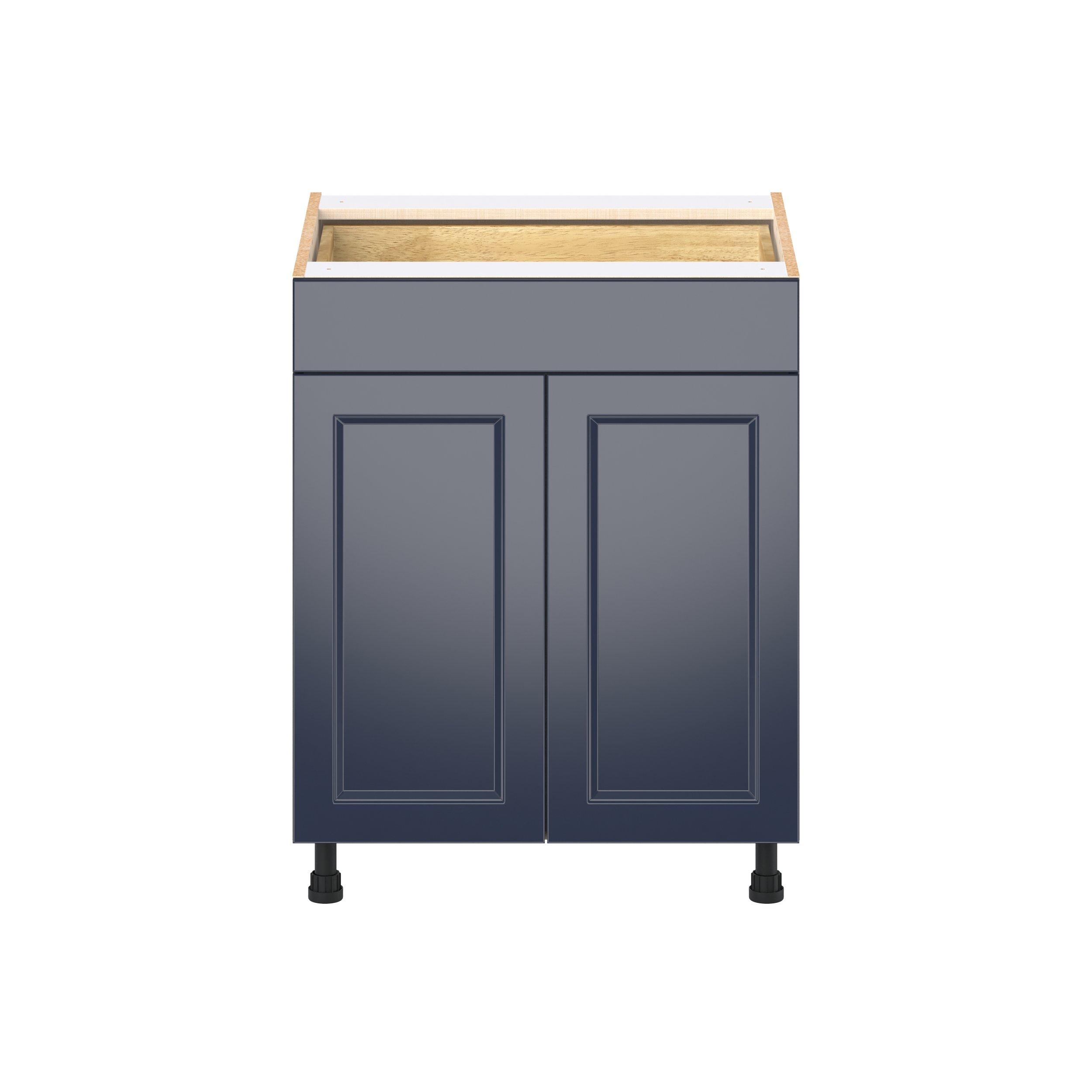 Peachtree 27 in. Painted Midnight Blue Door and Drawer Base Cabinet