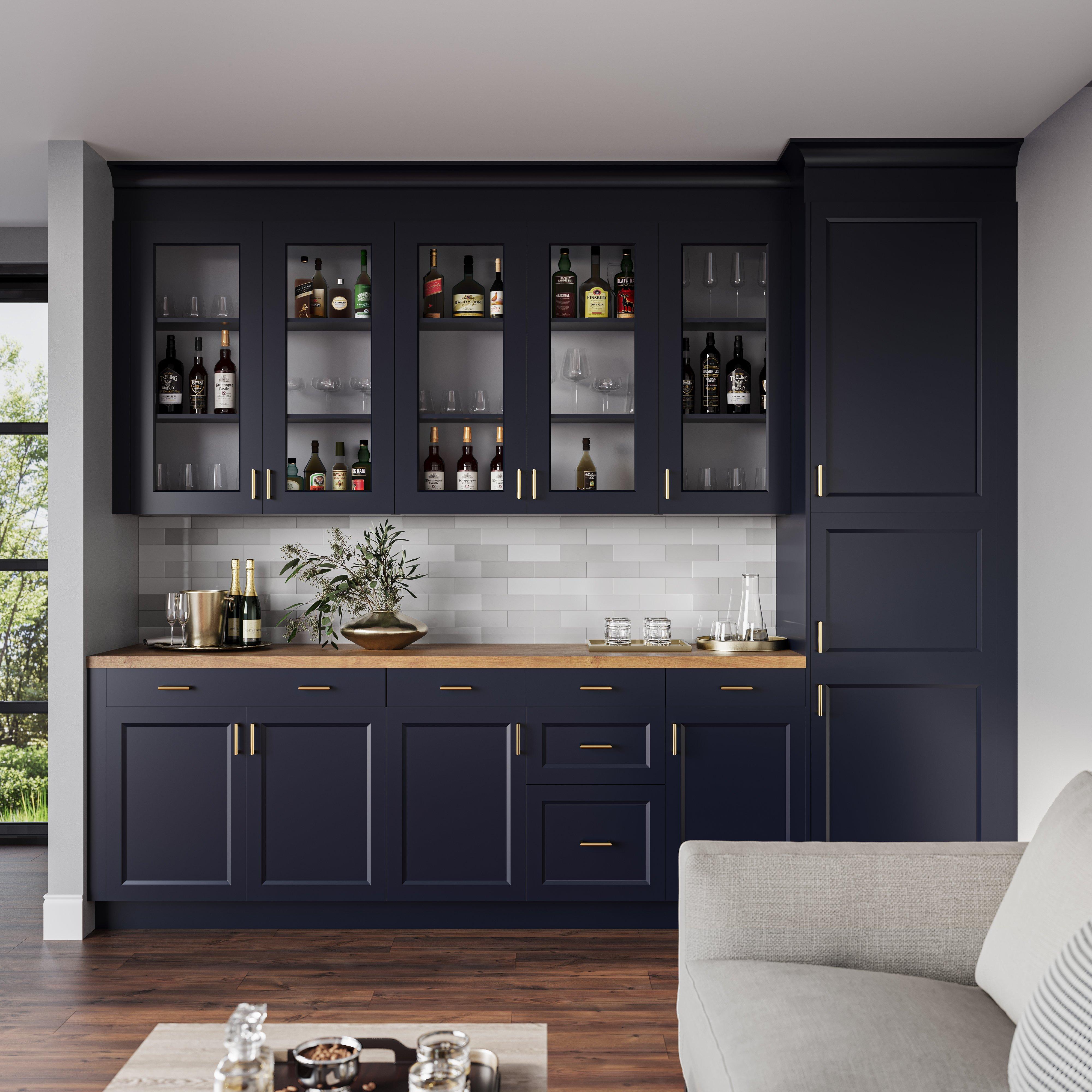 Peachtree 21 in. Painted Midnight Blue Door and Drawer Base Cabinet