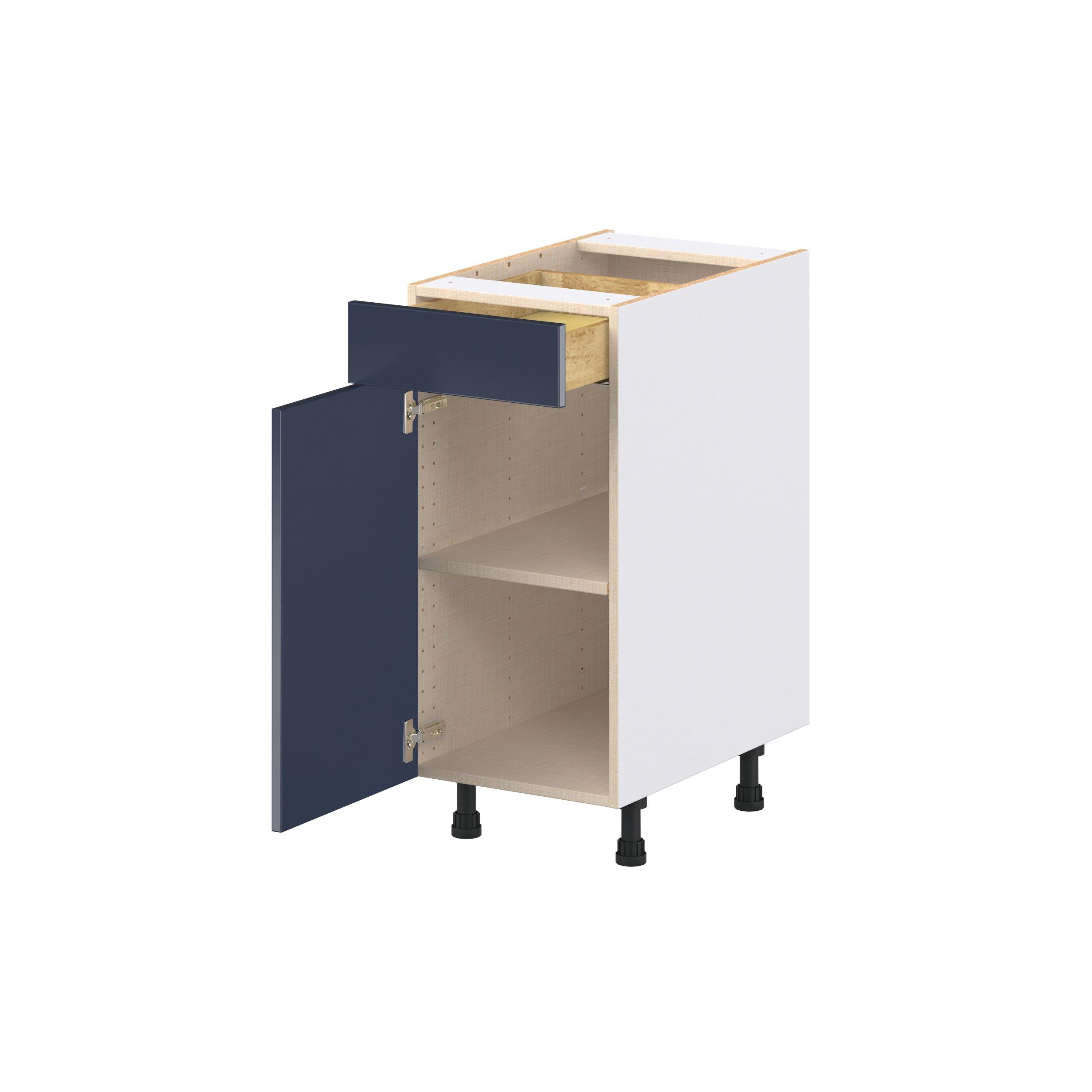 Peachtree 15 in. Painted Midnight Blue Door and Drawer Base Cabinet