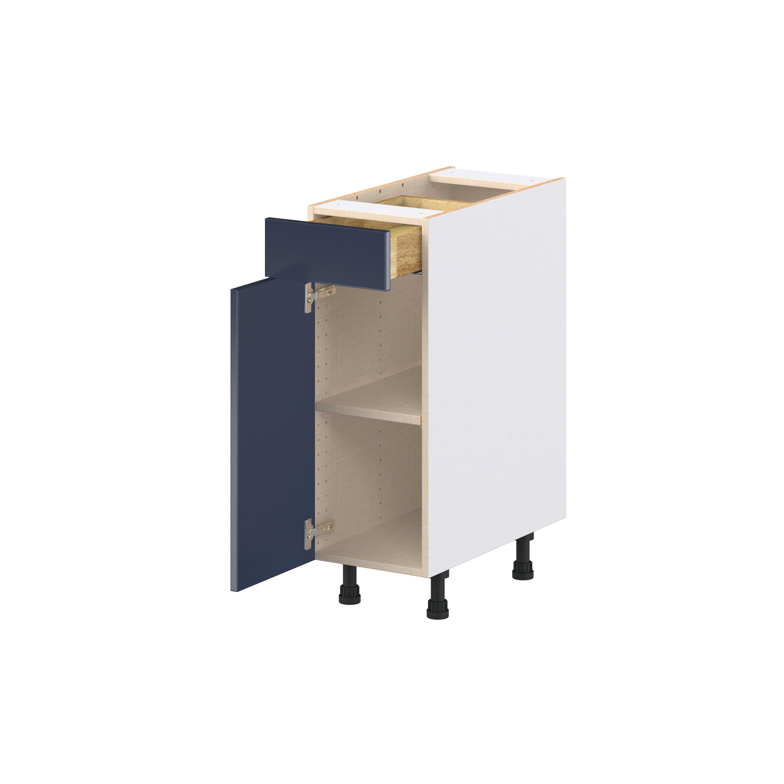 Peachtree 12 in. Painted Midnight Blue Door and Drawer Base Cabinet