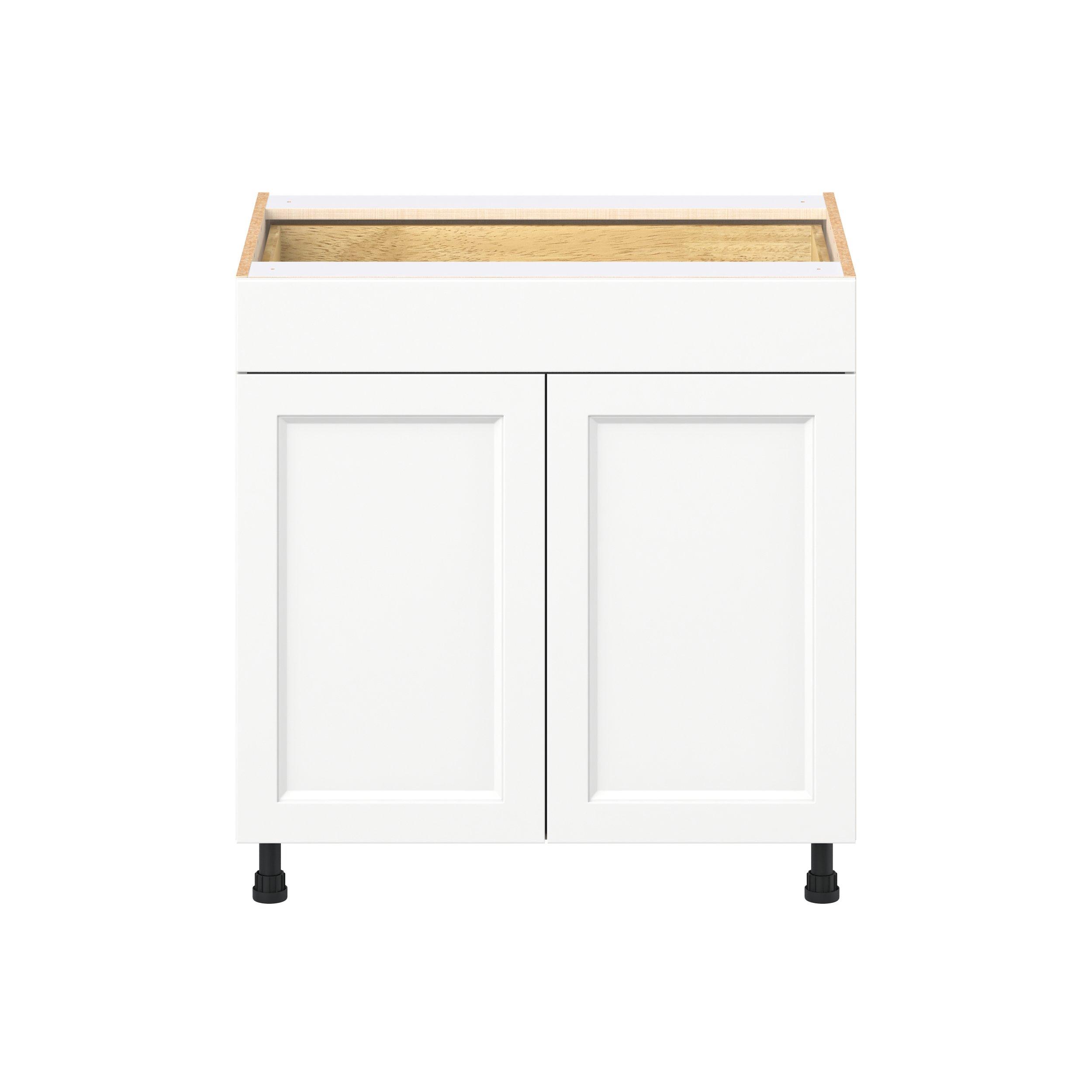 Peachtree 33 in. Painted Bright White Door and Drawer Base Cabinet