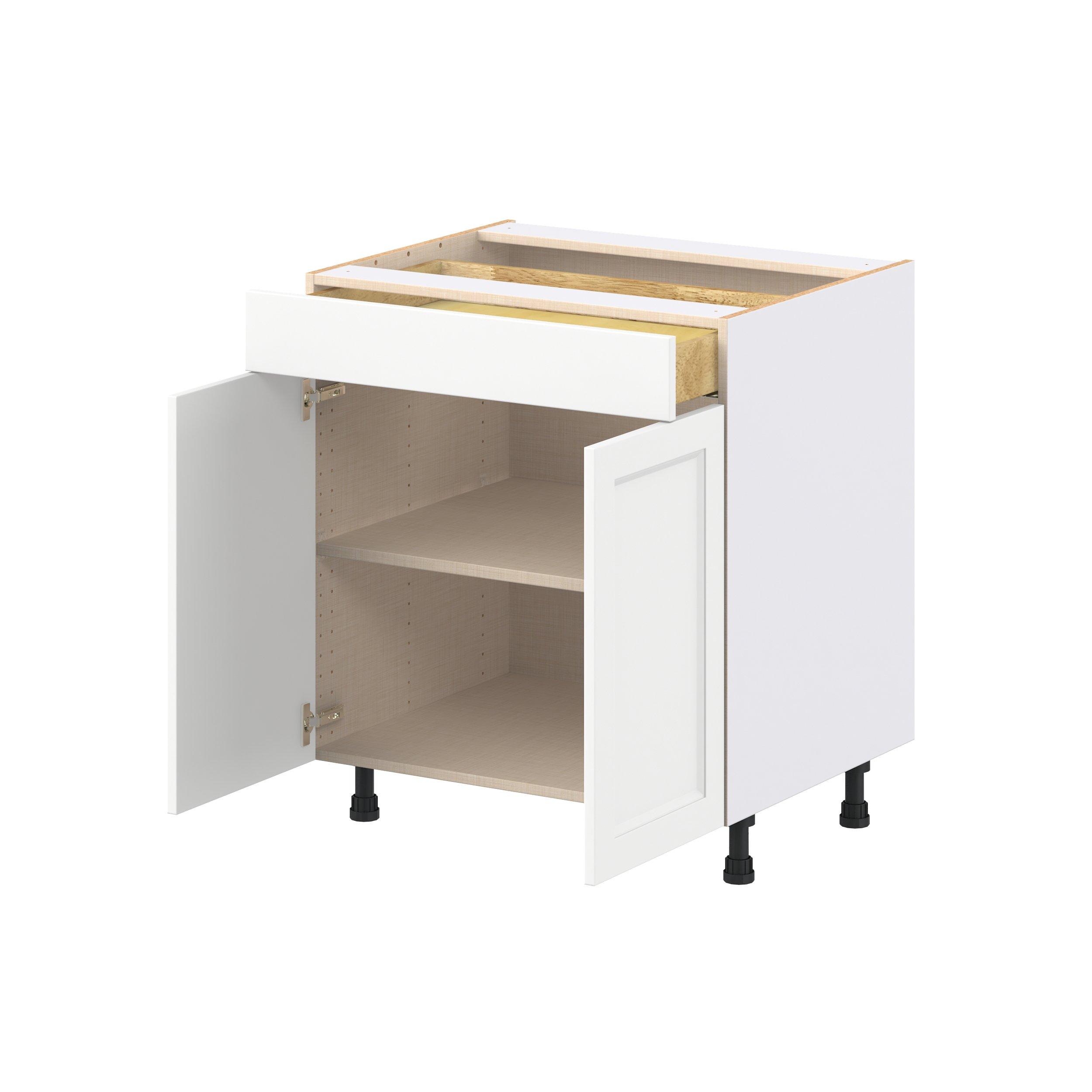 Peachtree 30 in. Painted Bright White Door and Drawer Base Cabinet