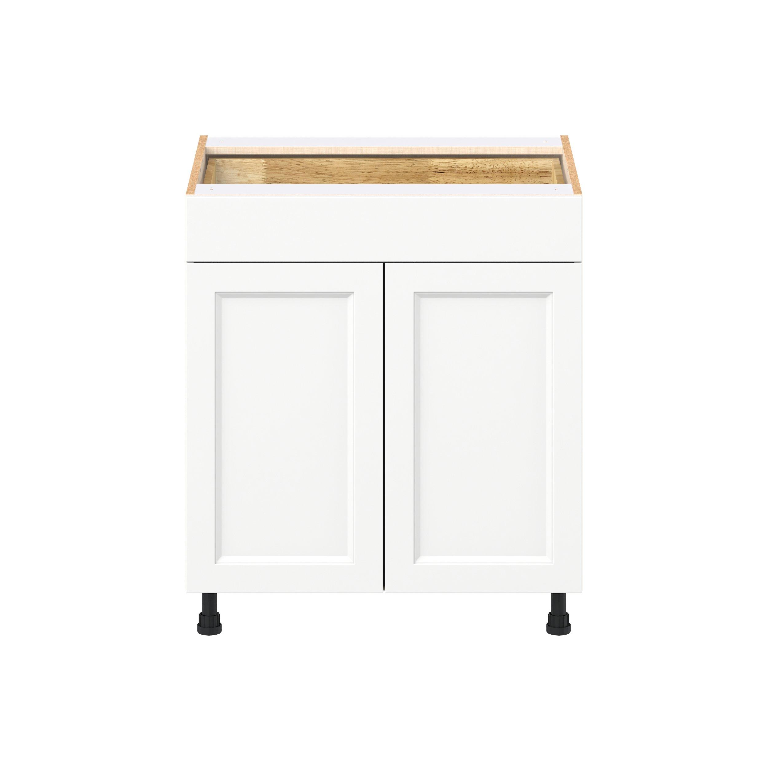 Peachtree 30 in. Painted Bright White Door and Drawer Base Cabinet