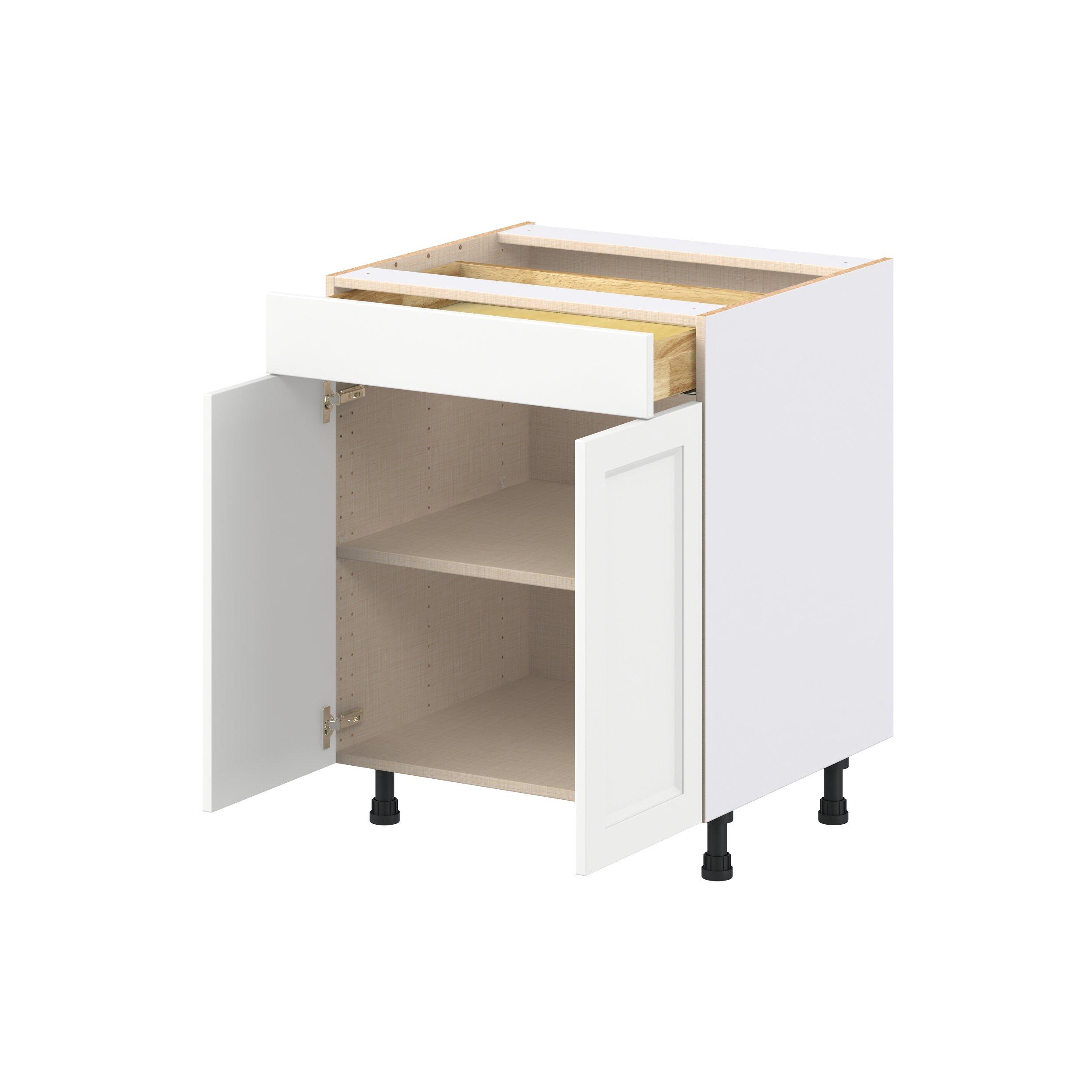 Peachtree 27 in. Painted Bright White Door and Drawer Base Cabinet