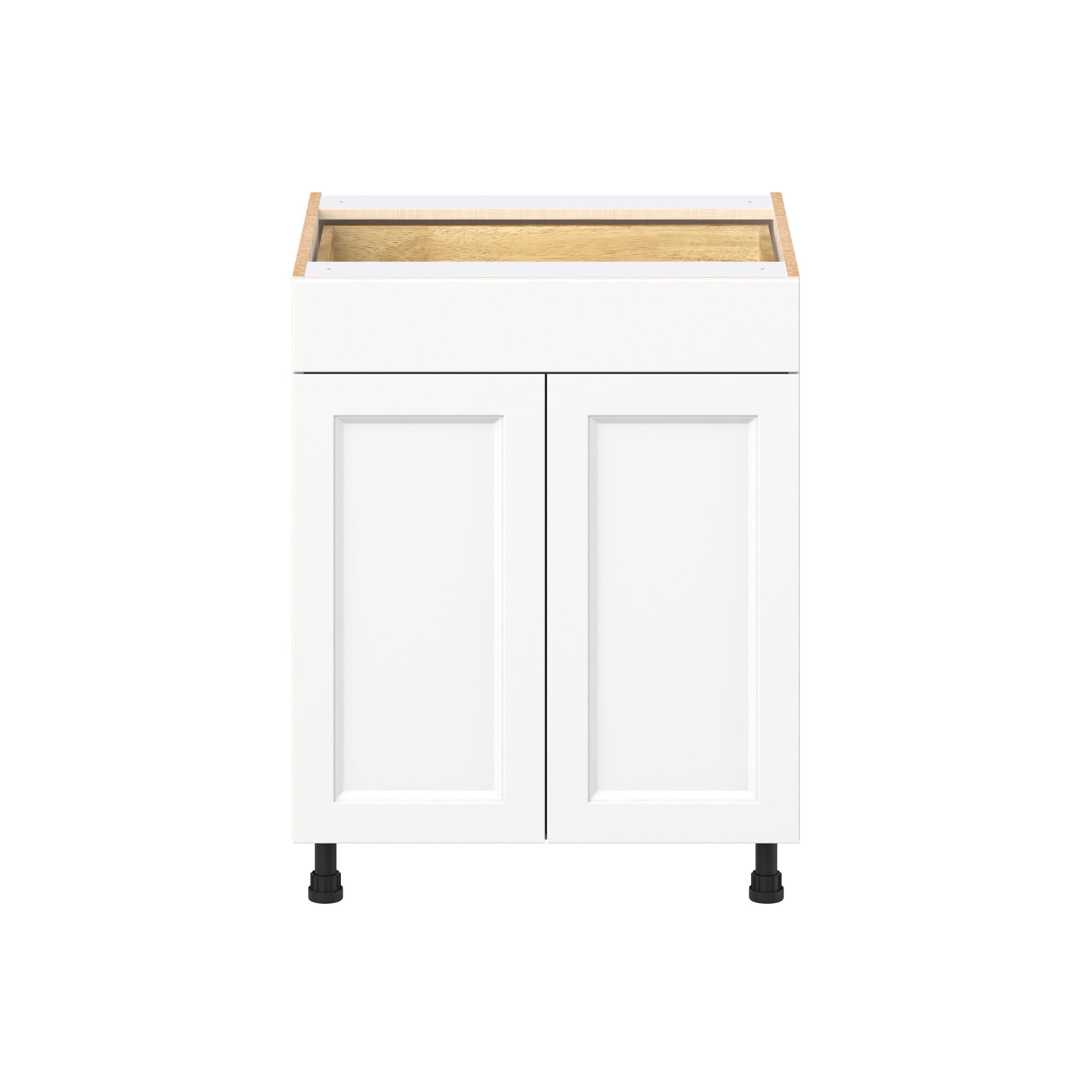 Peachtree 27 in. Painted Bright White Door and Drawer Base Cabinet