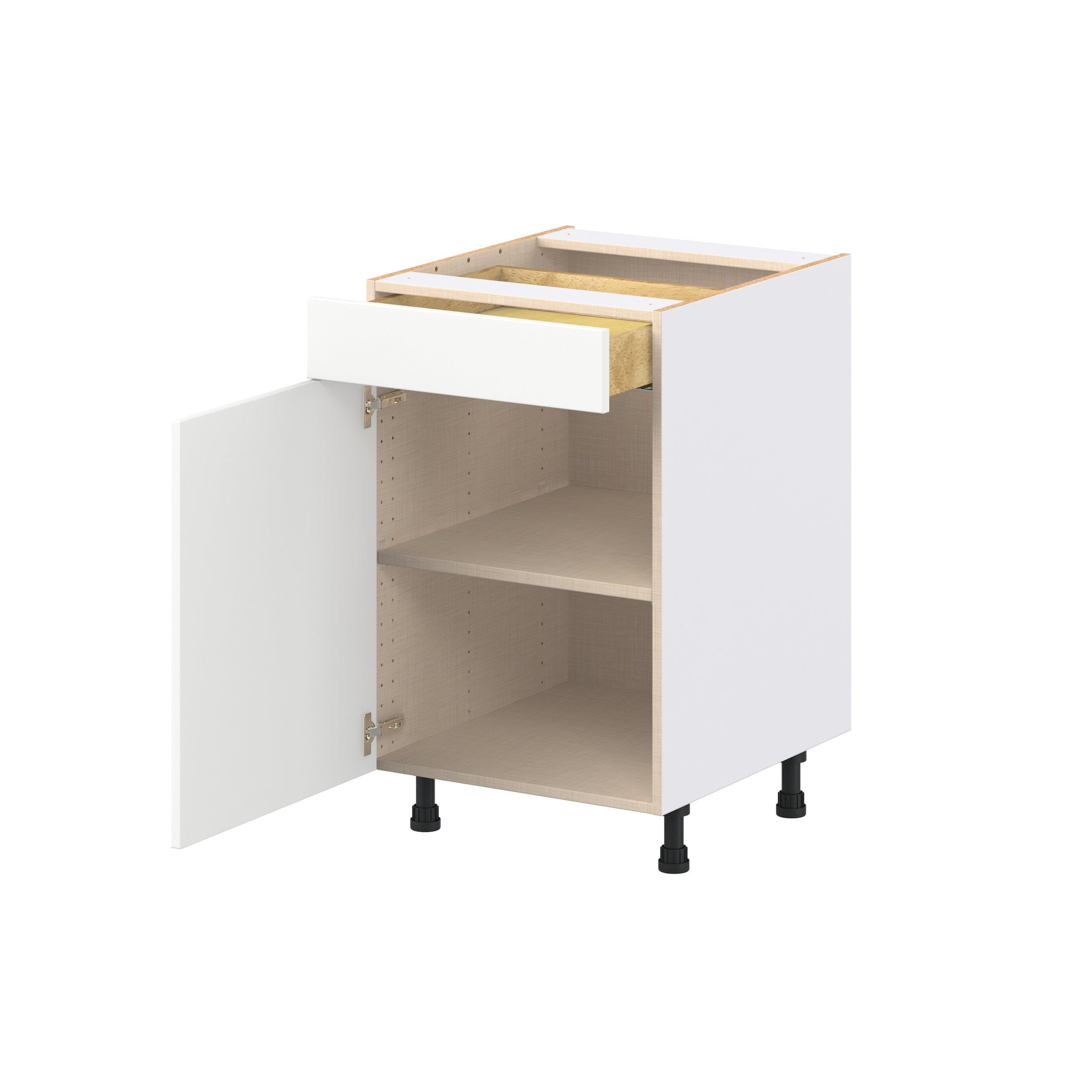 Peachtree 21 in. Painted Bright White Door and Drawer Base Cabinet