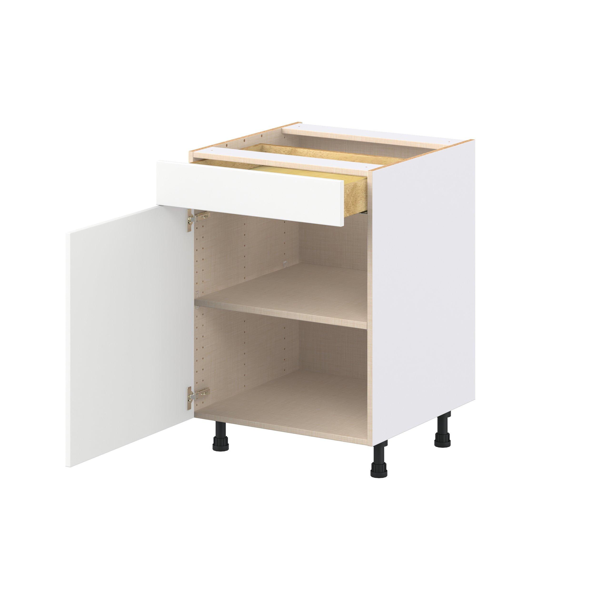 Peachtree 24 in. Painted Bright White Door and Drawer Base Cabinet