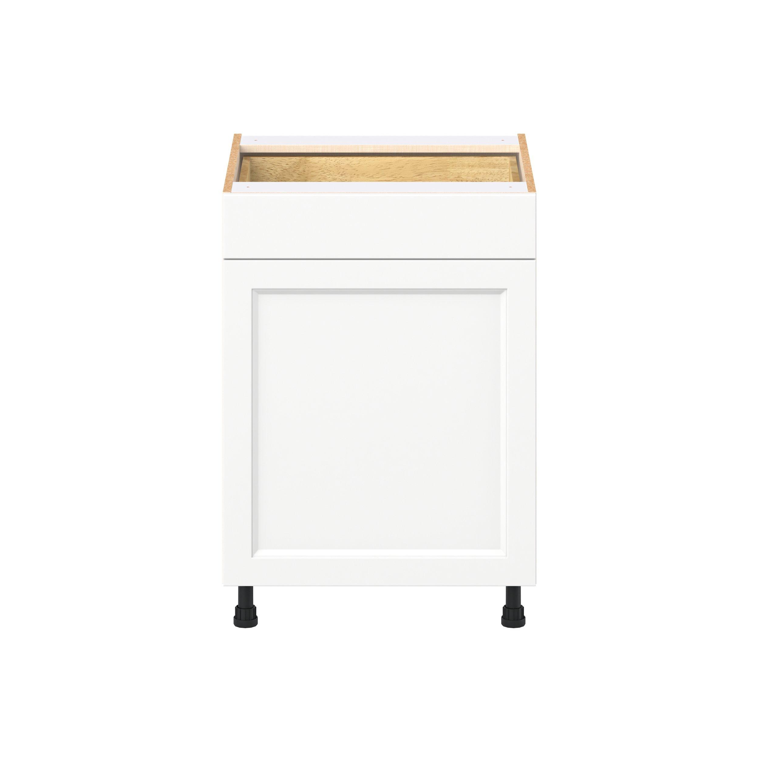 Peachtree 24 in. Painted Bright White Door and Drawer Base Cabinet