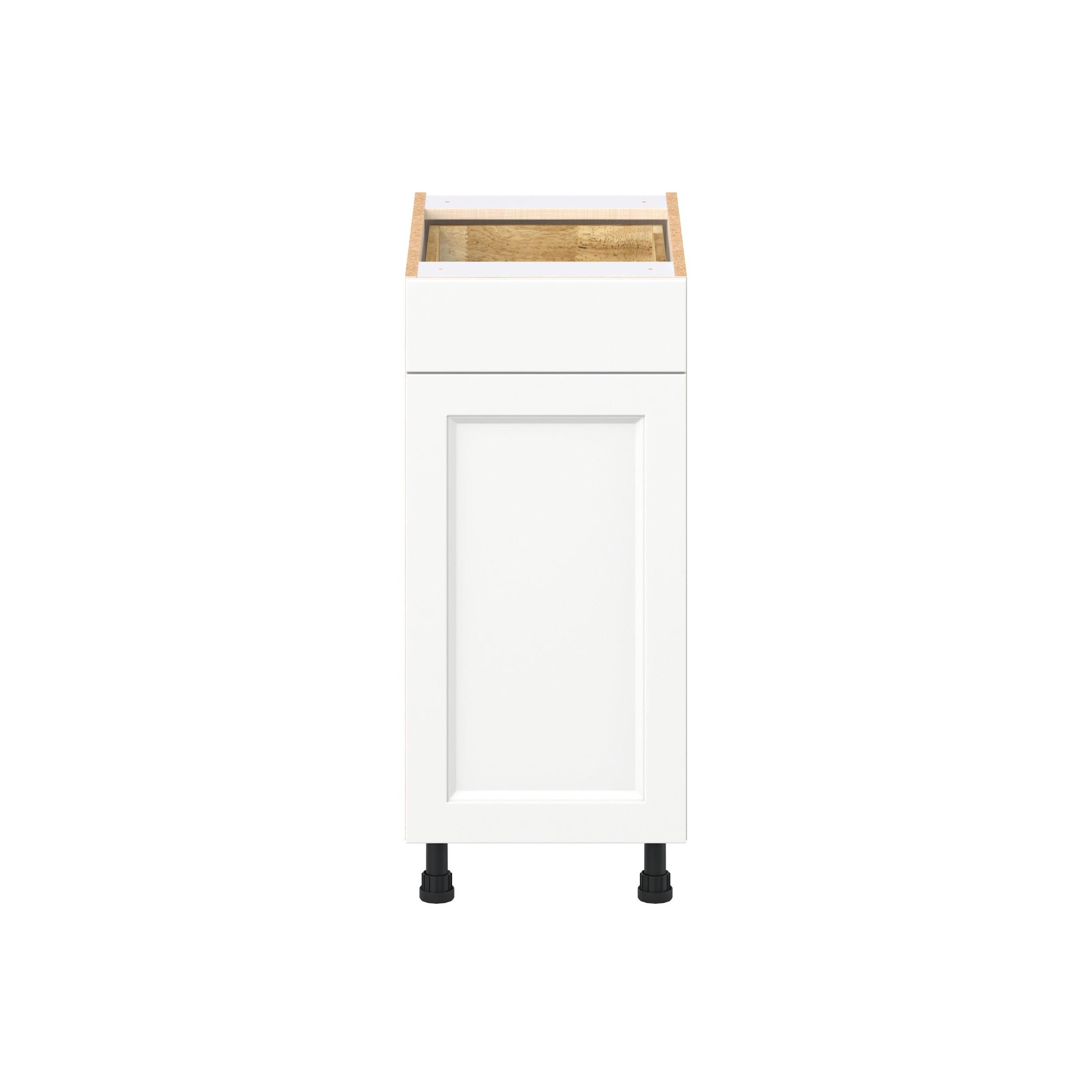 Peachtree 15 in. Painted Bright White Door and Drawer Base Cabinet