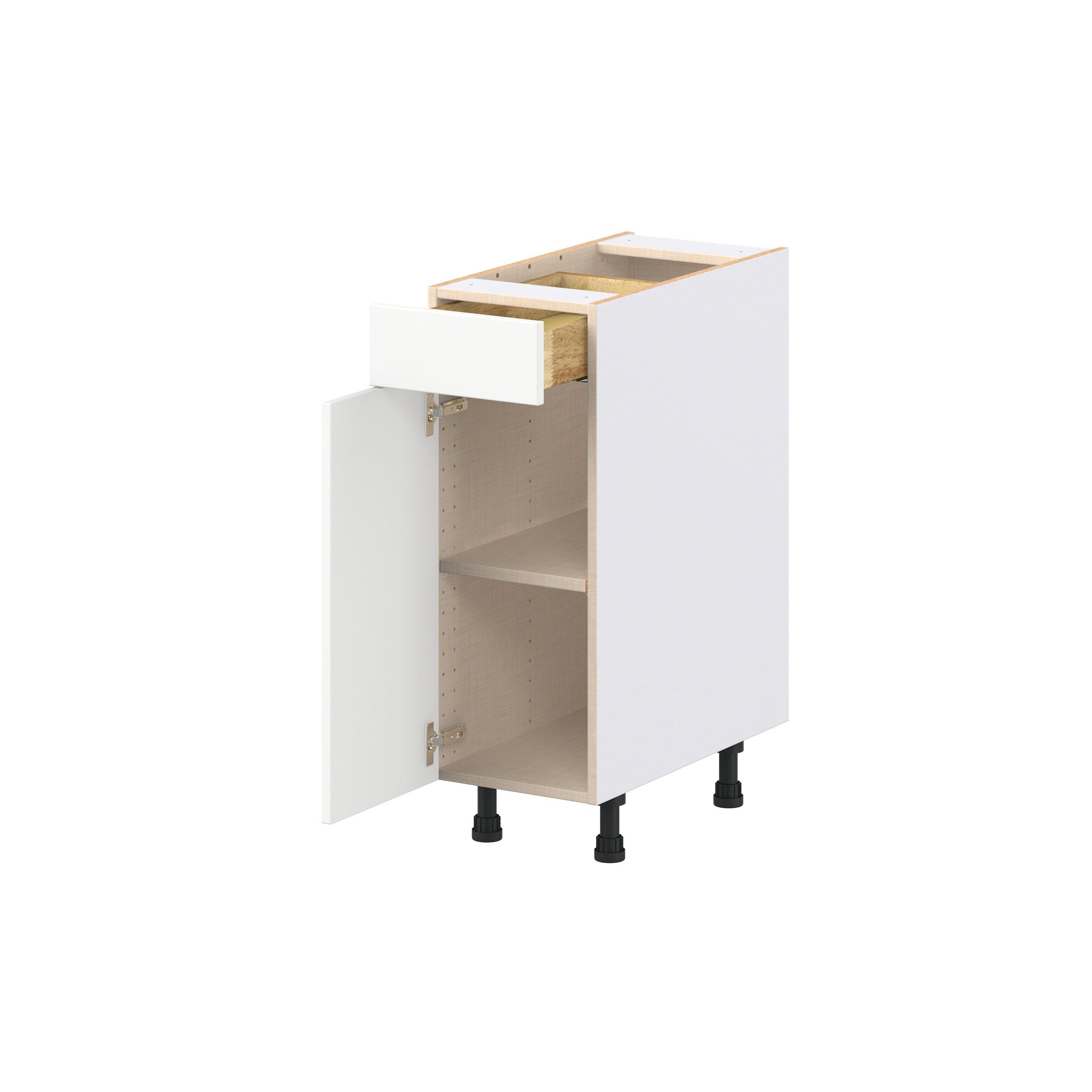 Peachtree 12 in. Painted Bright White Door and Drawer Base Cabinet