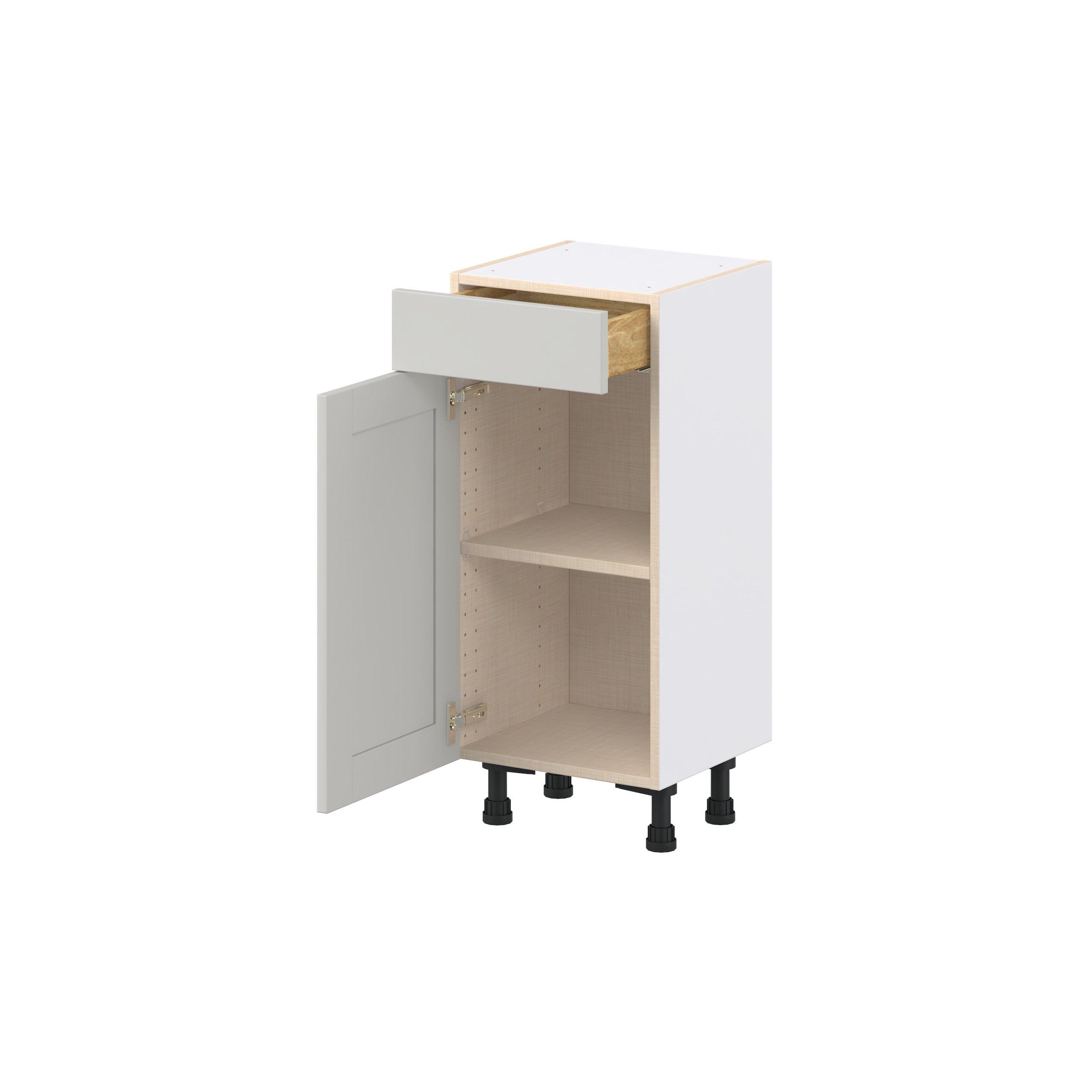 Summerhill 15 in. Light Gray Shallow Base Cabinet
