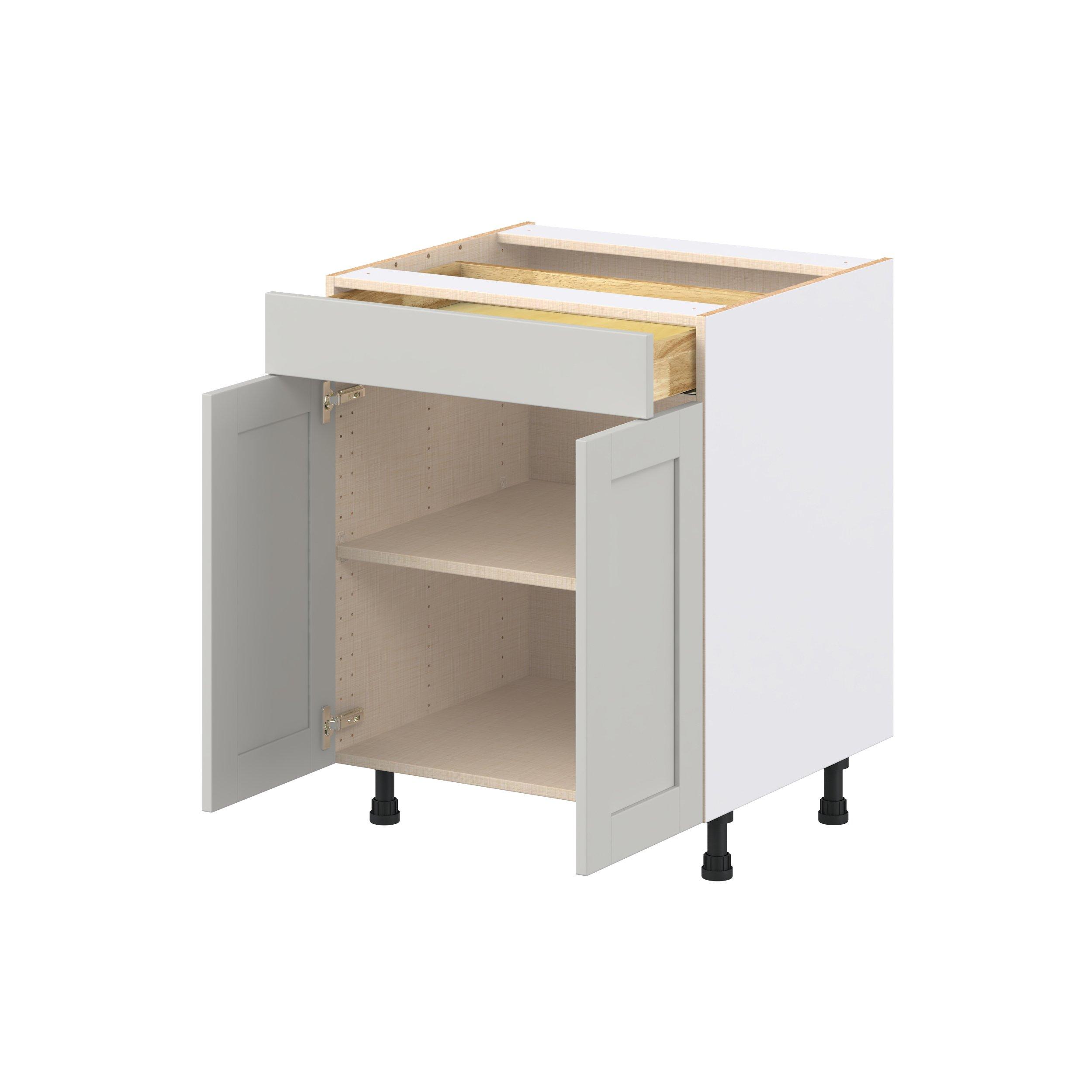 Summerhill 27 in. Light Gray Door and Drawer Base Cabinet