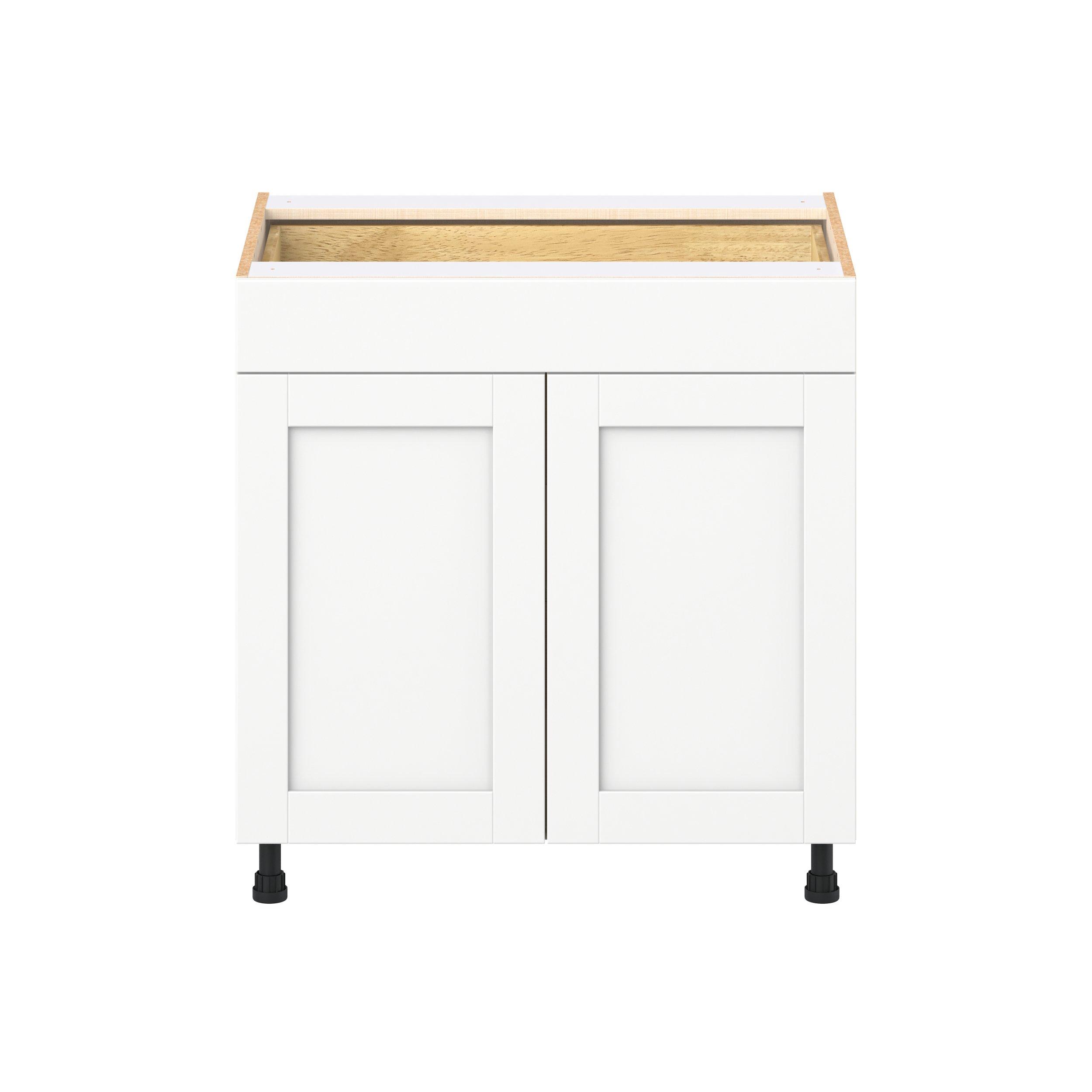 Summerhill 33 in. Bright White Door and Drawer Base Cabinet