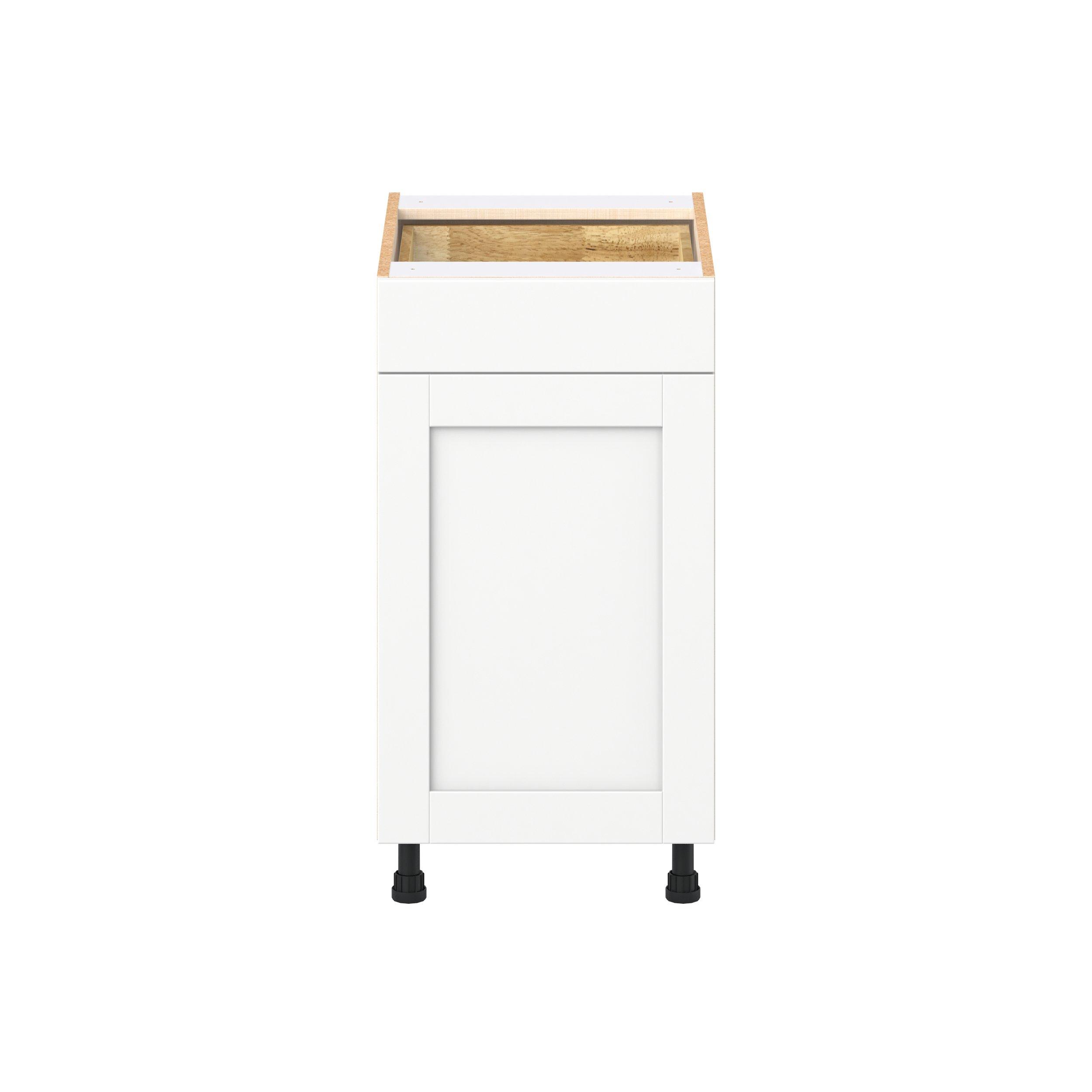 Summerhill 18 in. Bright White Door and Drawer Base Cabinet