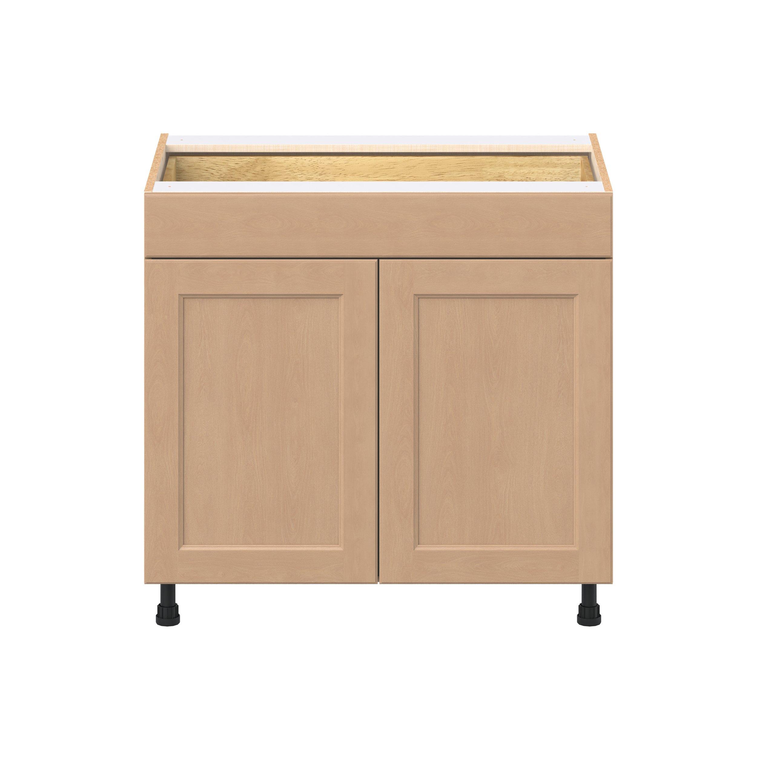 Sugarhill 36 in. Stained Sugar Cookie Door and Drawer Base Cabinet