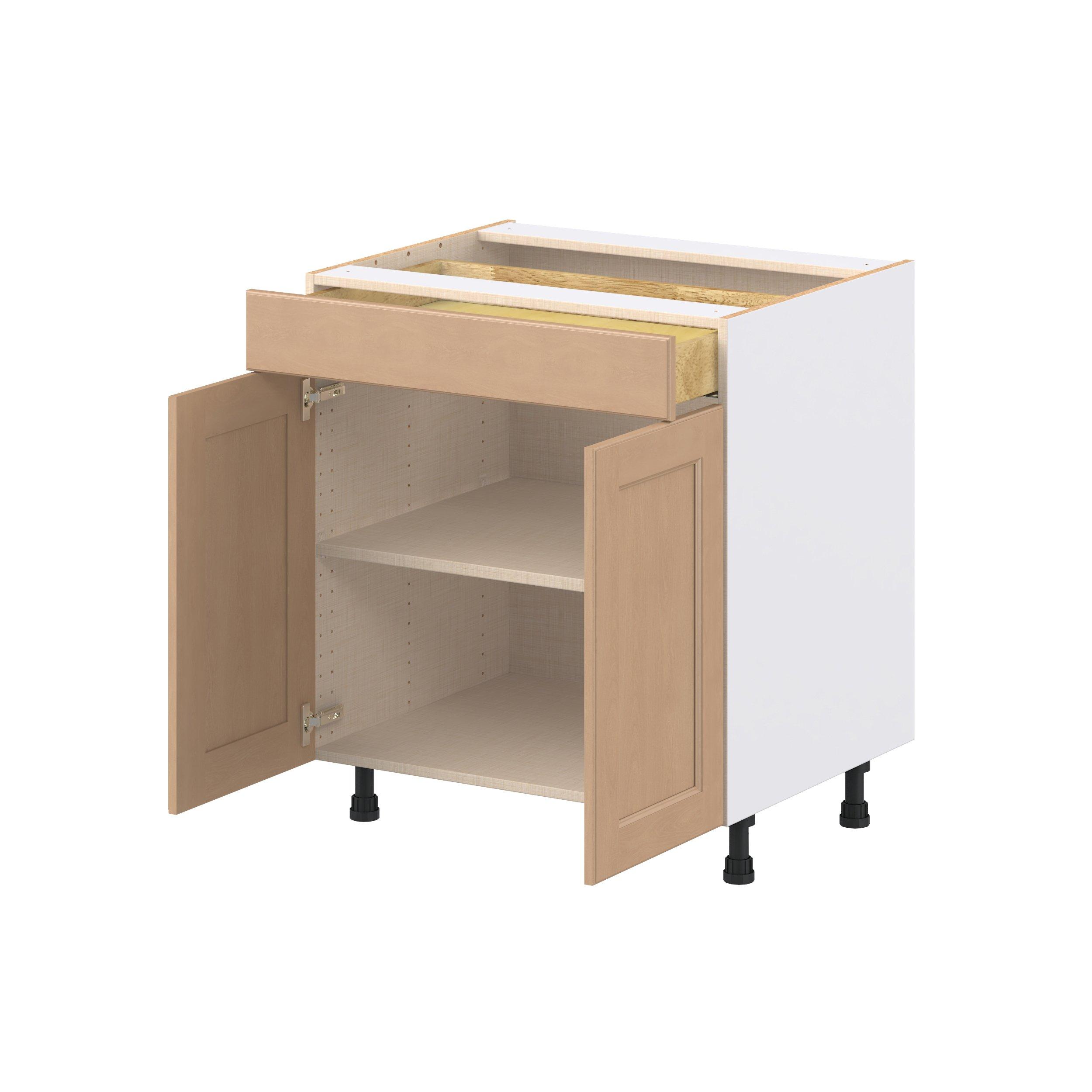 Sugarhill 30 in. Stained Sugar Cookie Door and Drawer Base Cabinet
