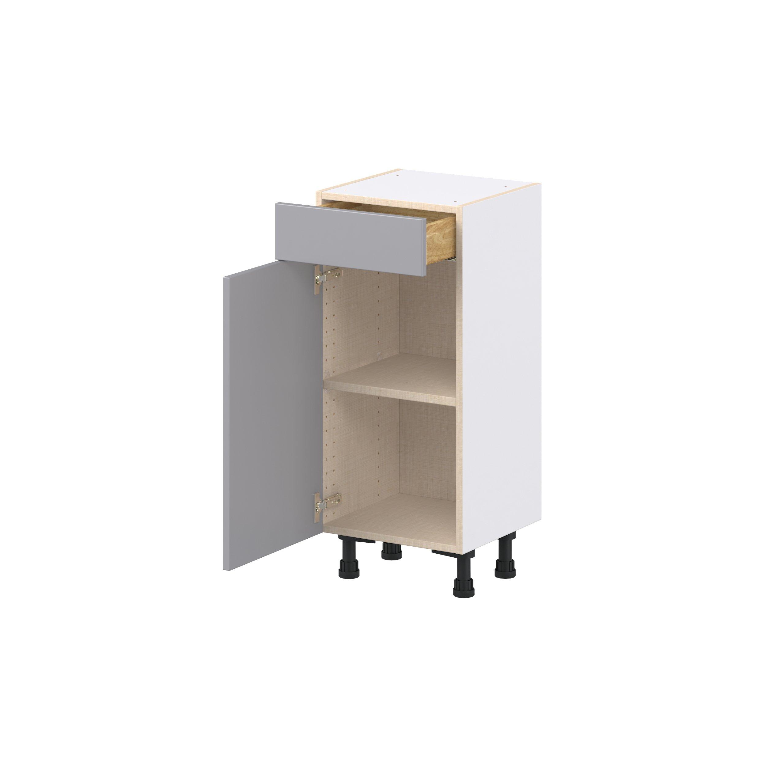 Candler 15 in. Painted Slate Gray Shallow Base Cabinet