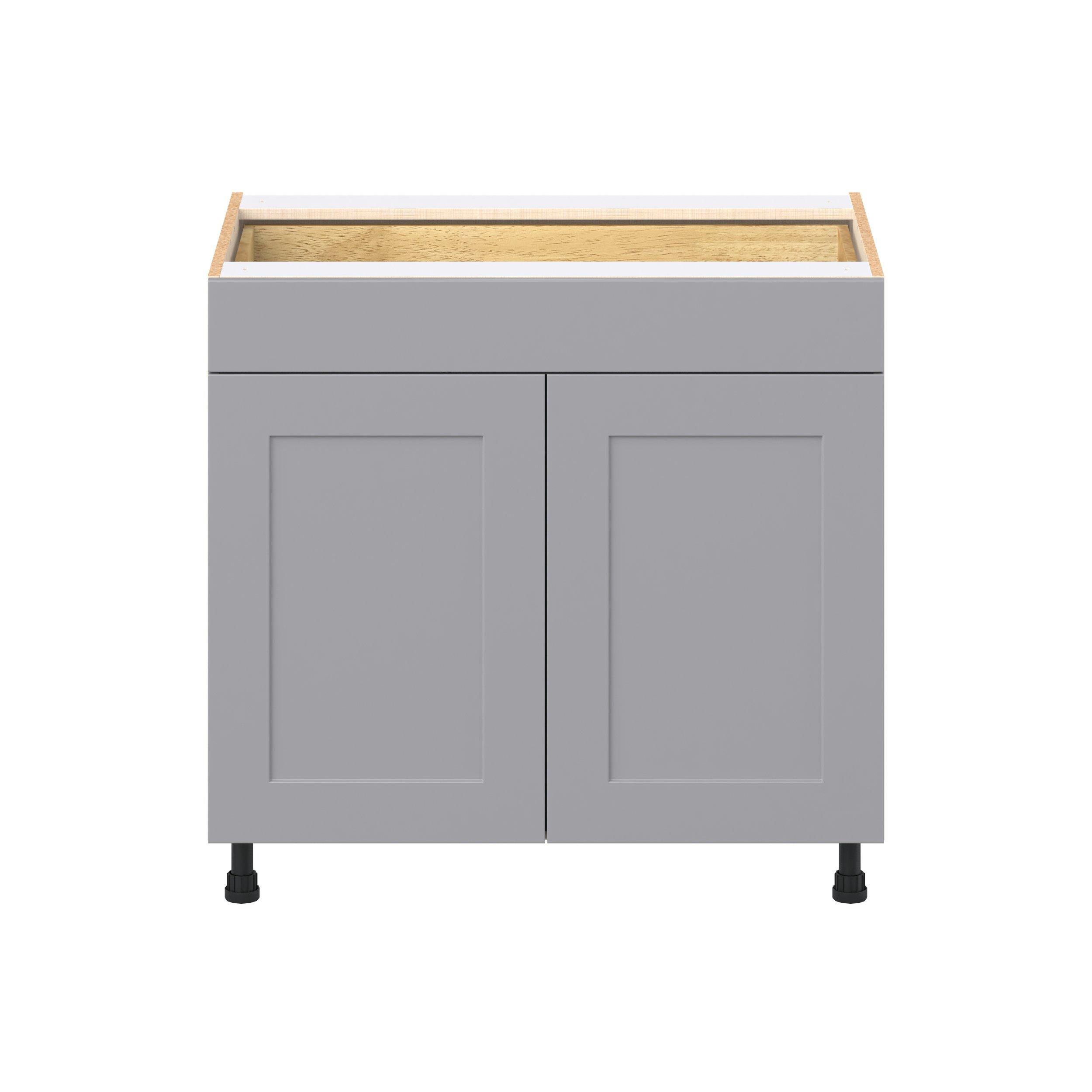 Candler 36 in. Painted Slate Gray Door and Drawer Base Cabinet