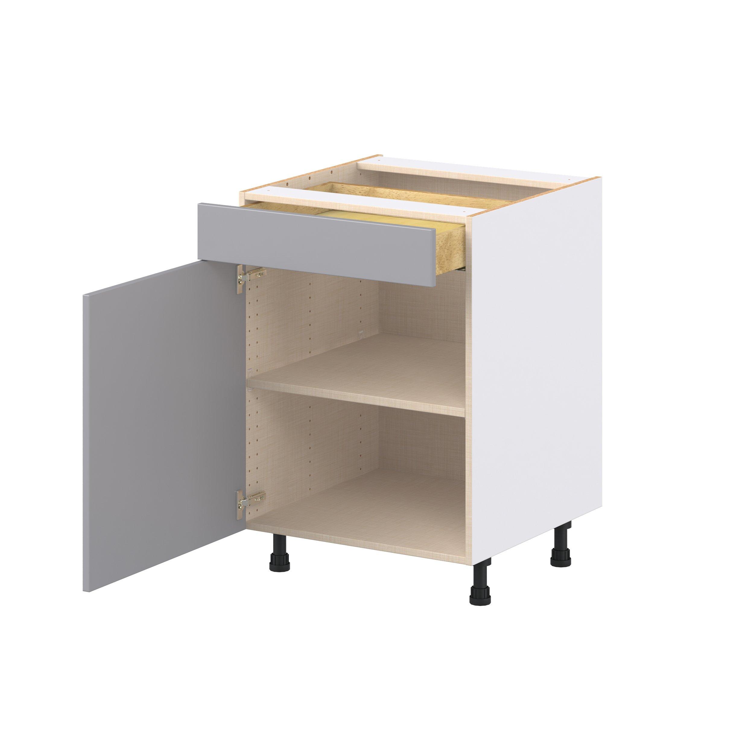 Candler 24 in. Painted Slate Gray Door and Drawer Base Cabinet