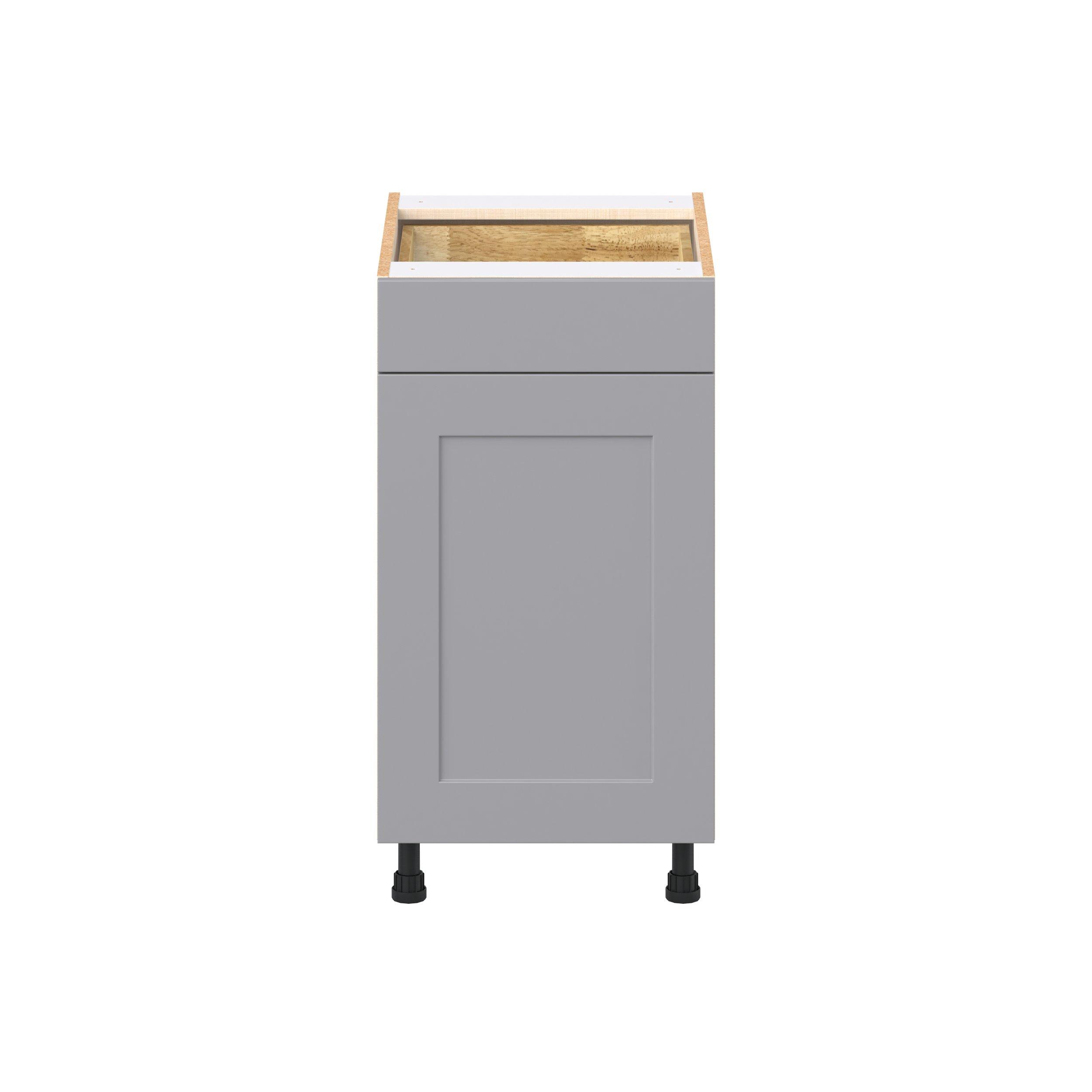 Candler 18 in. Painted Slate Gray Door and Drawer Base Cabinet