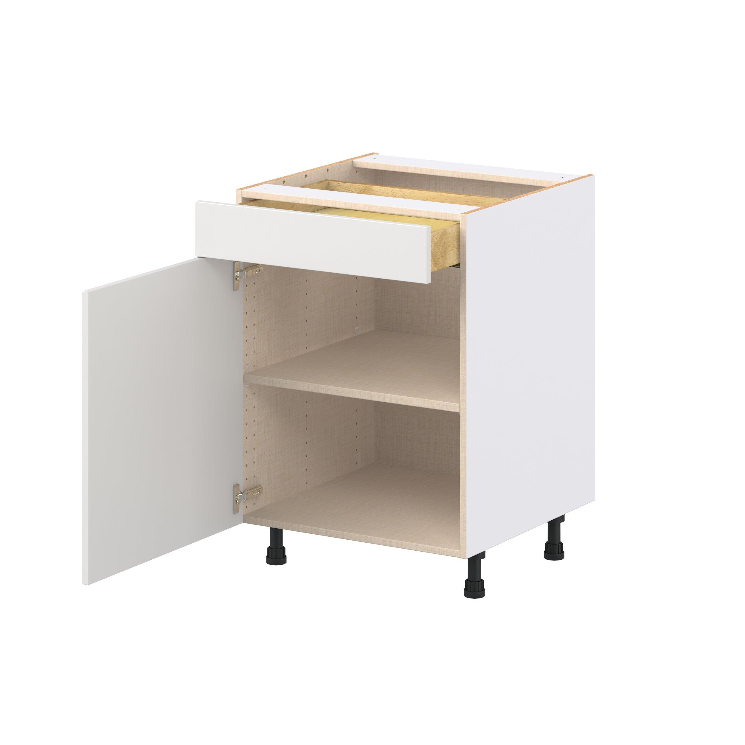 Candler 24 in. Painted Warm White Door and Drawer Base Cabinet