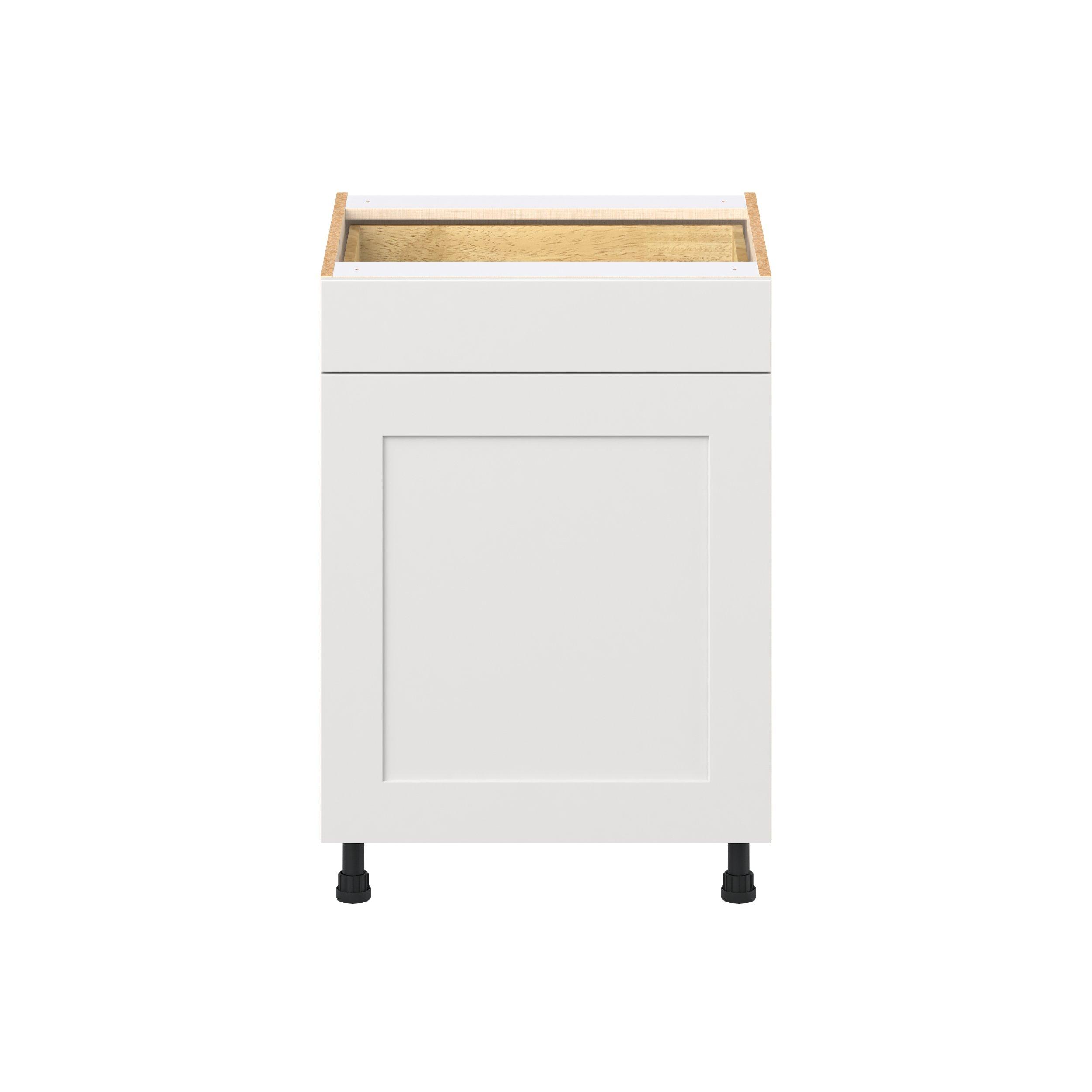 Candler 24 in. Painted Warm White Door and Drawer Base Cabinet