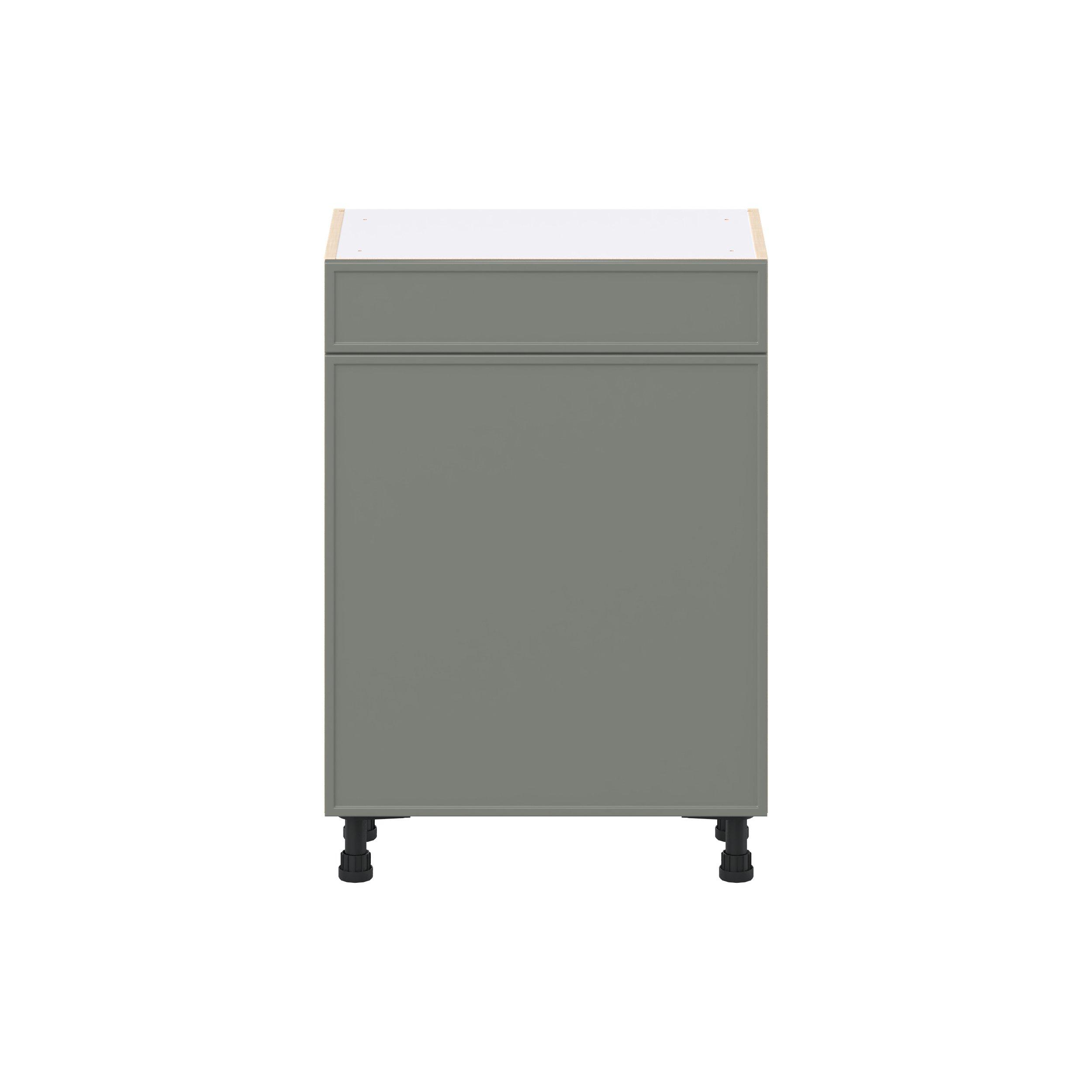 Linden 24 in. Painted Moss Green Shallow Base Cabinet
