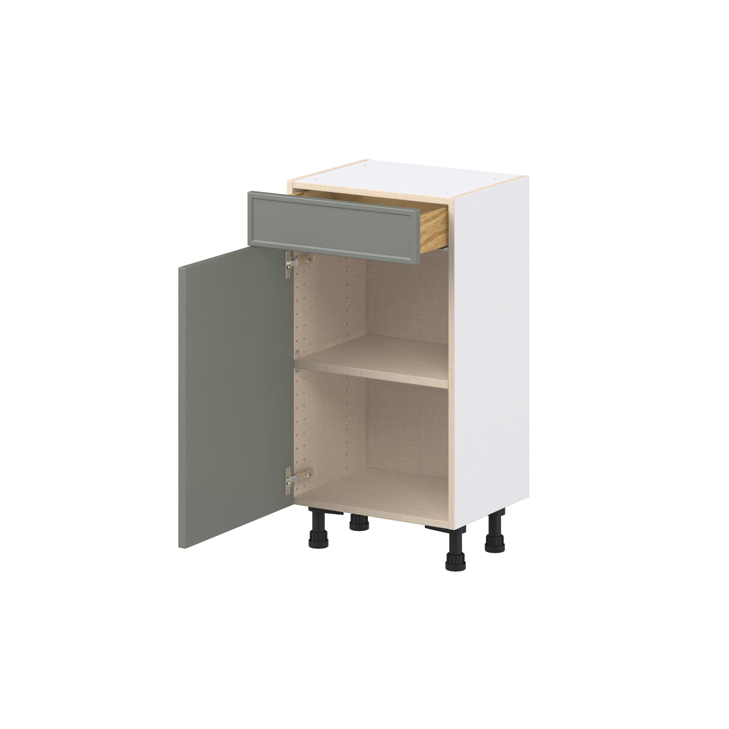 Linden 18 in. Painted Moss Green Shallow Base Cabinet