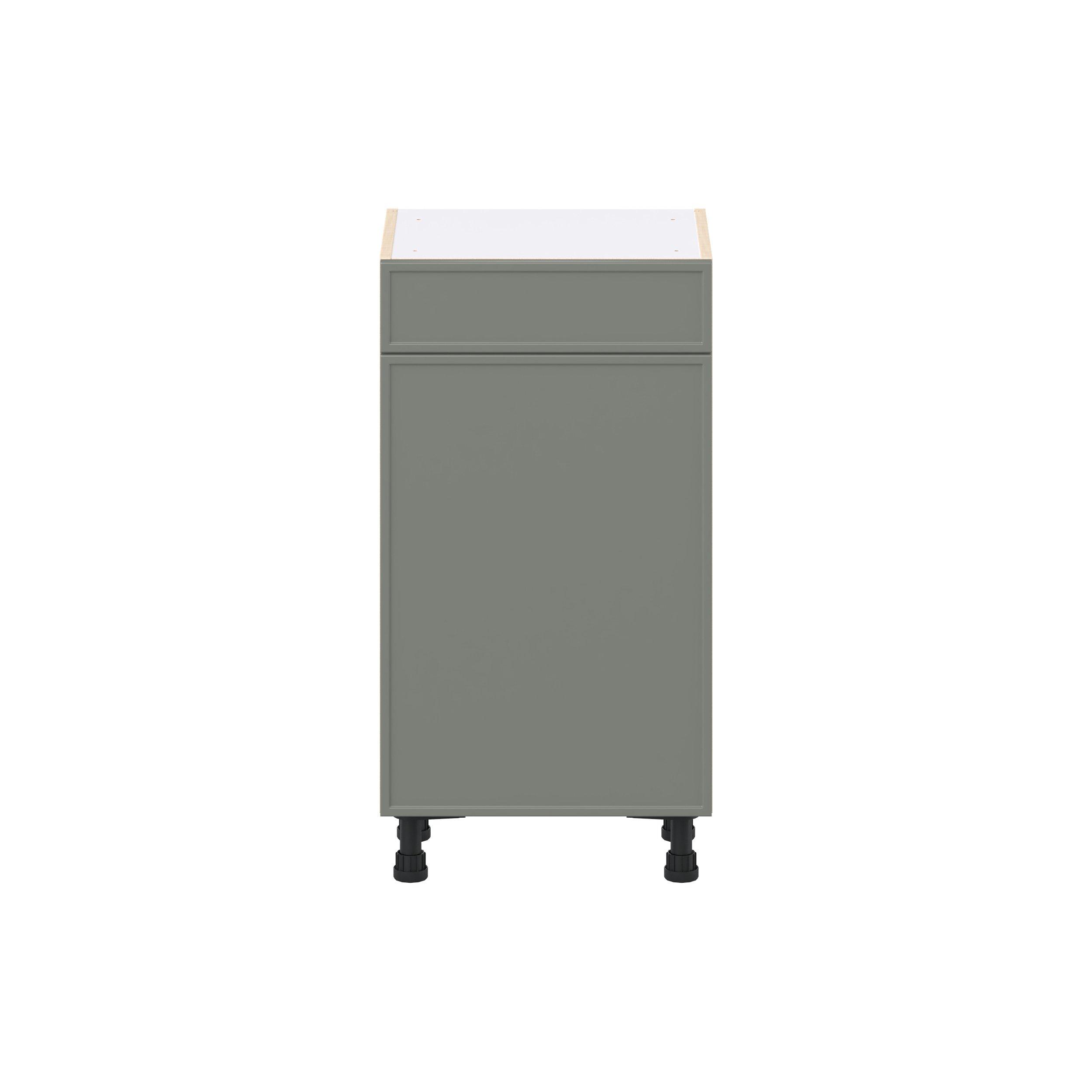 Linden 18 in. Painted Moss Green Shallow Base Cabinet