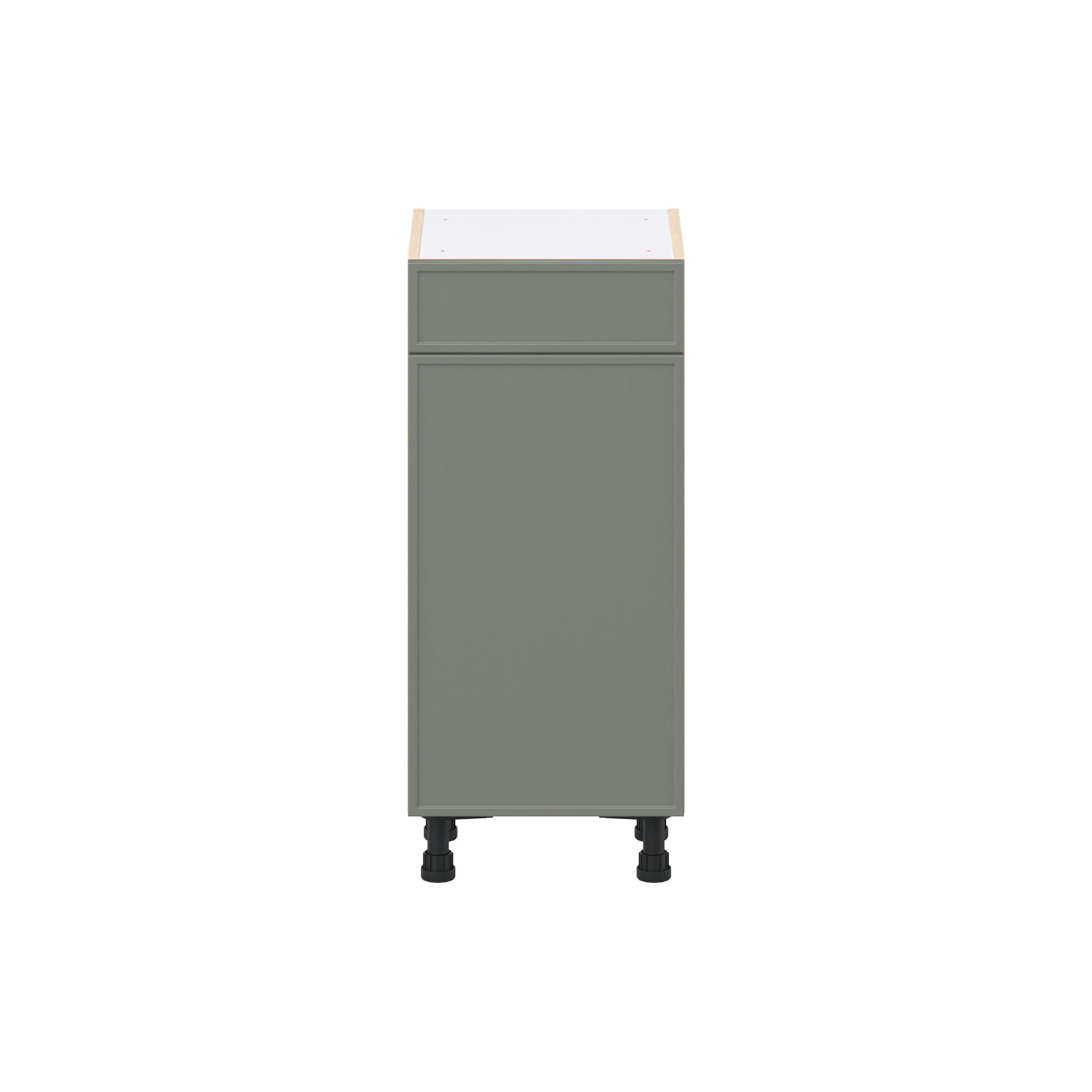 Linden 15 in. Painted Moss Green Shallow Base Cabinet