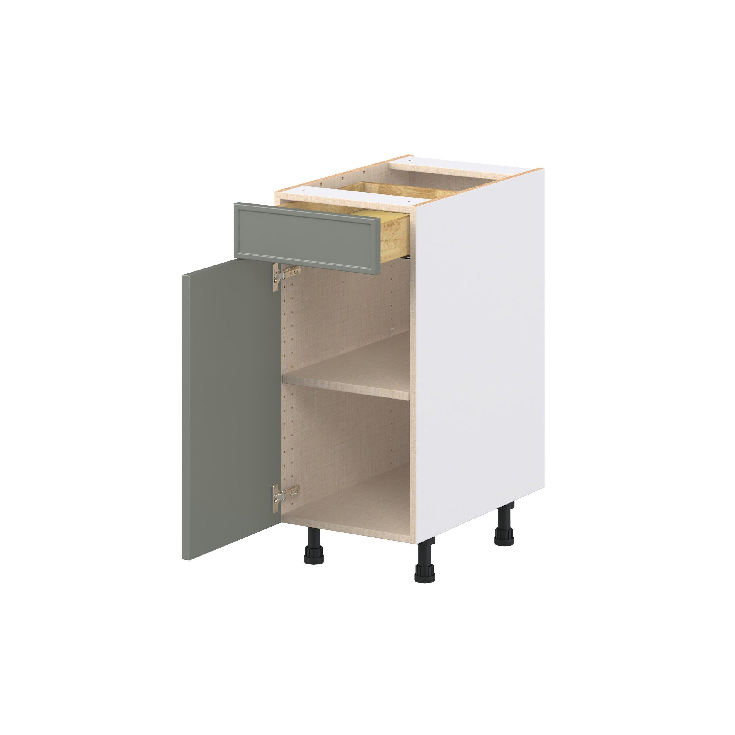 Linden 15 in. Painted Moss Green Door and Drawer Base Cabinet