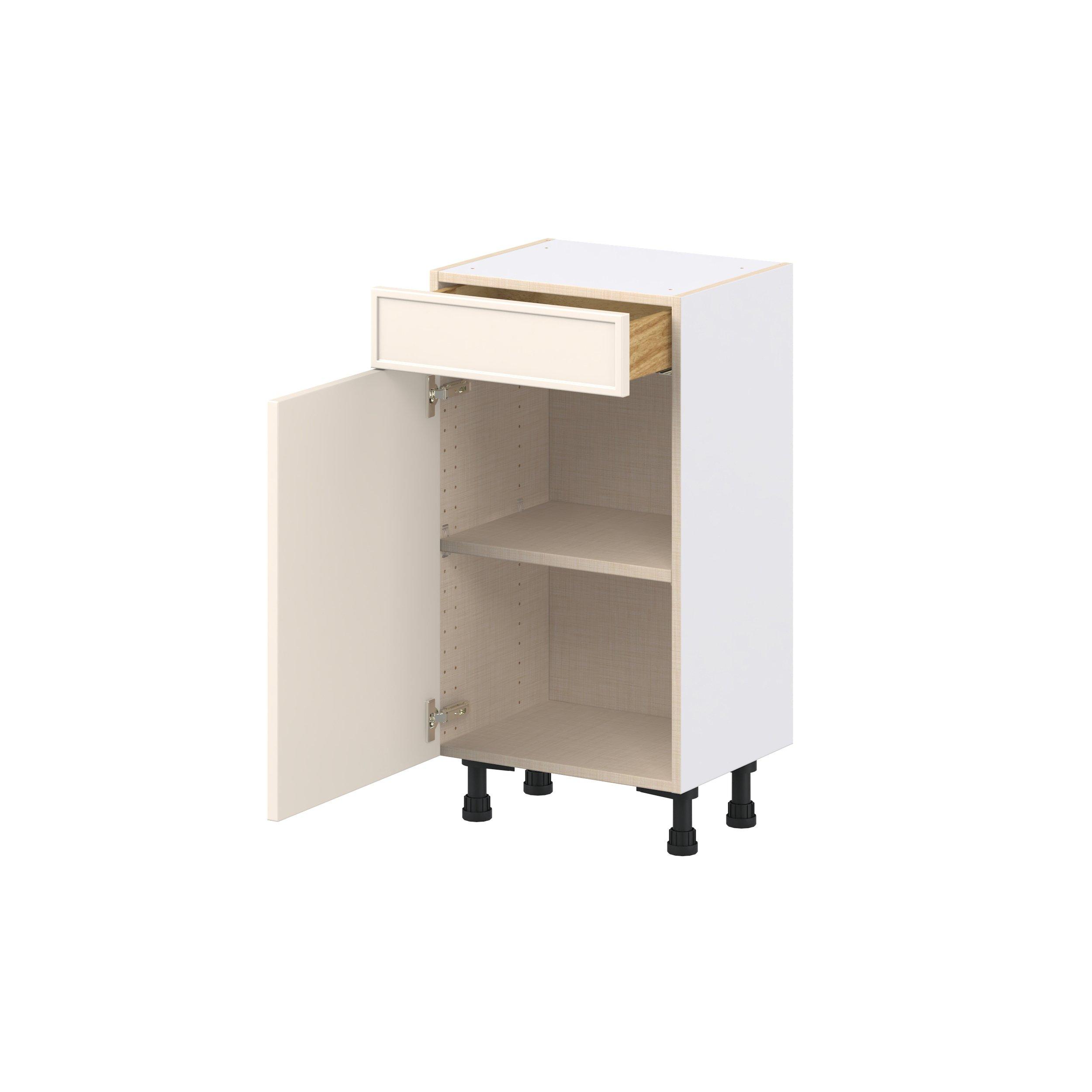 Linden 18 in. Painted Washed Linen Shallow Base Cabinet