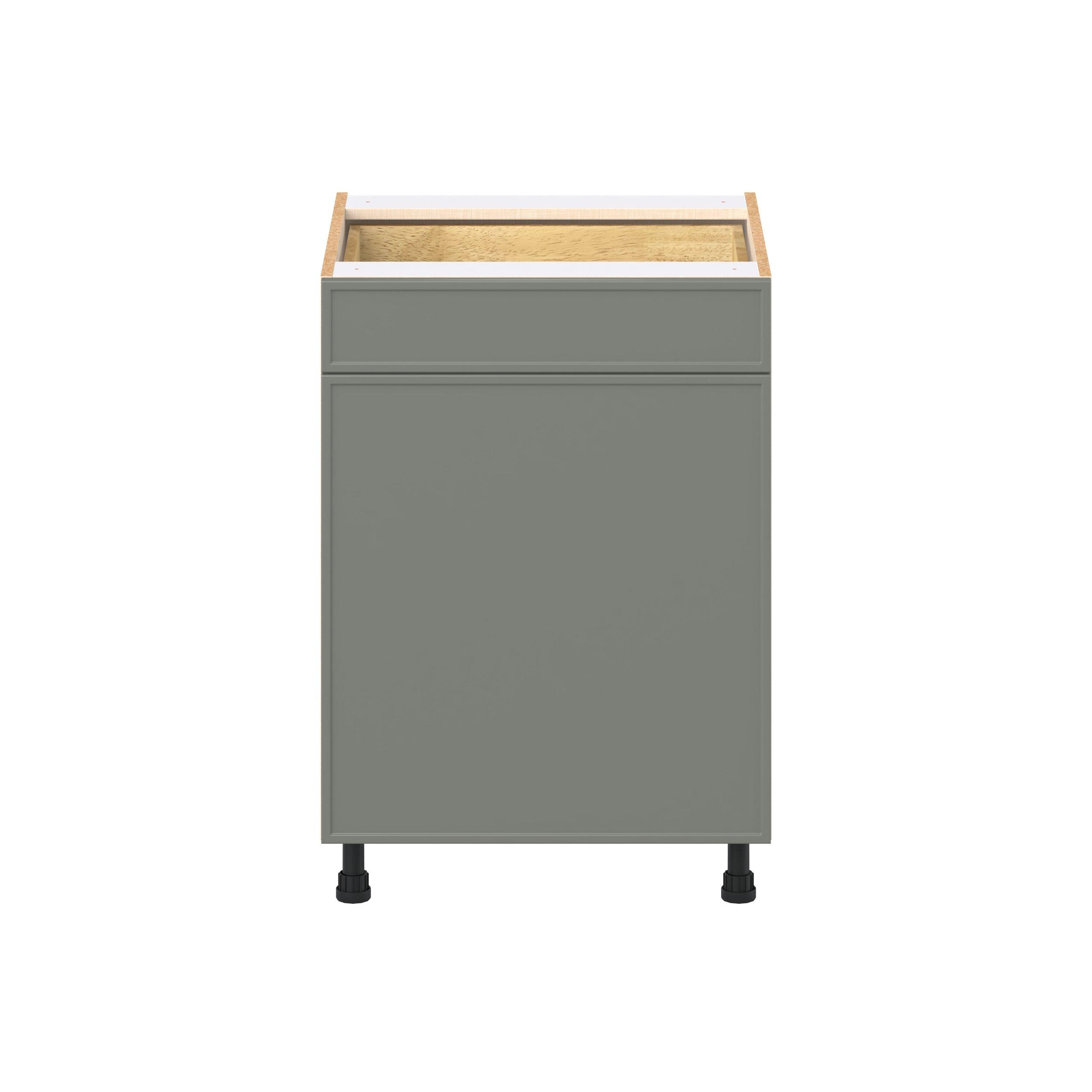 Linden 24 in. Painted Moss Green Door and Drawer Base Cabinet