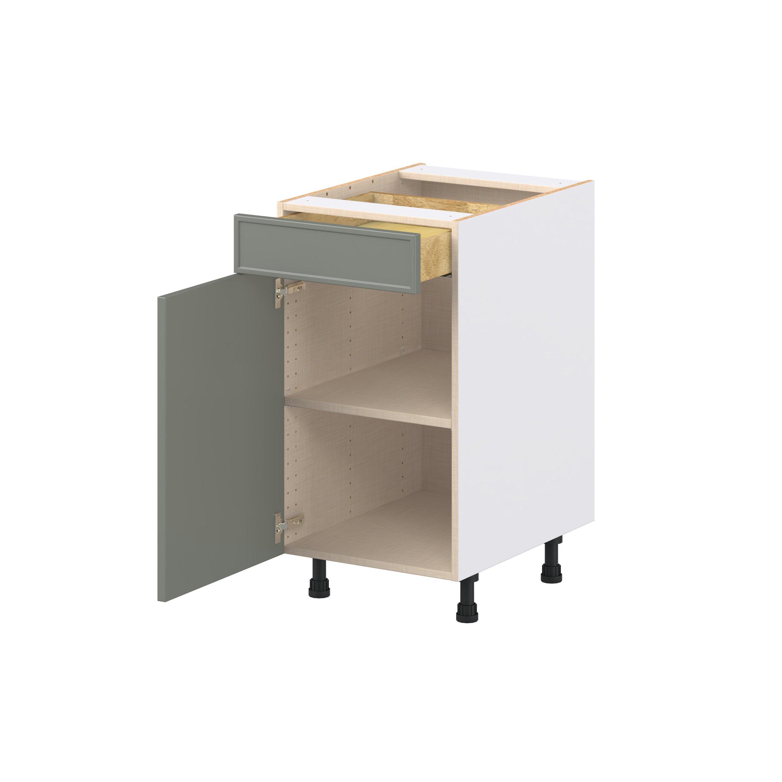 Linden 18 in. Painted Moss Green Door and Drawer Base Cabinet
