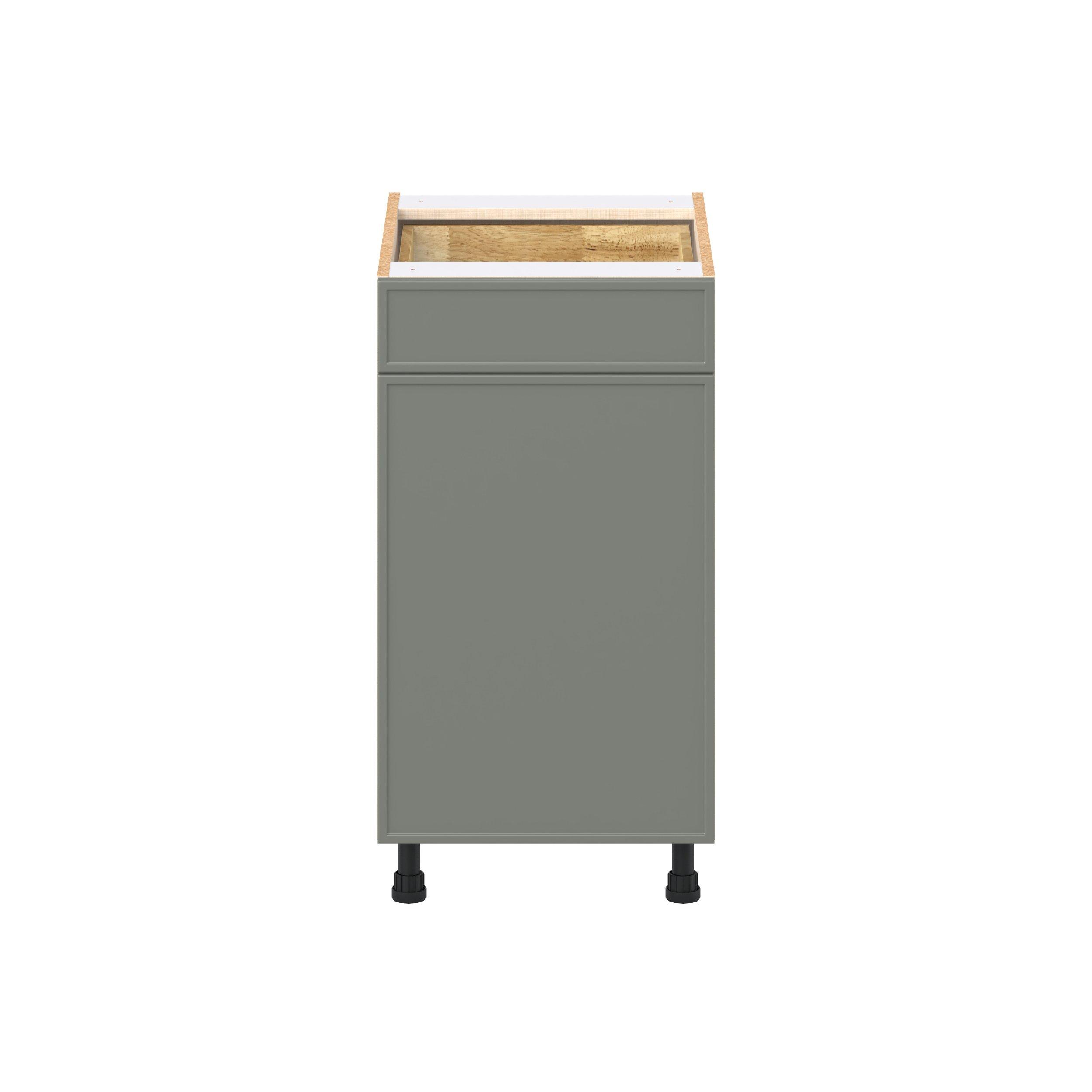 Linden 18 in. Painted Moss Green Door and Drawer Base Cabinet