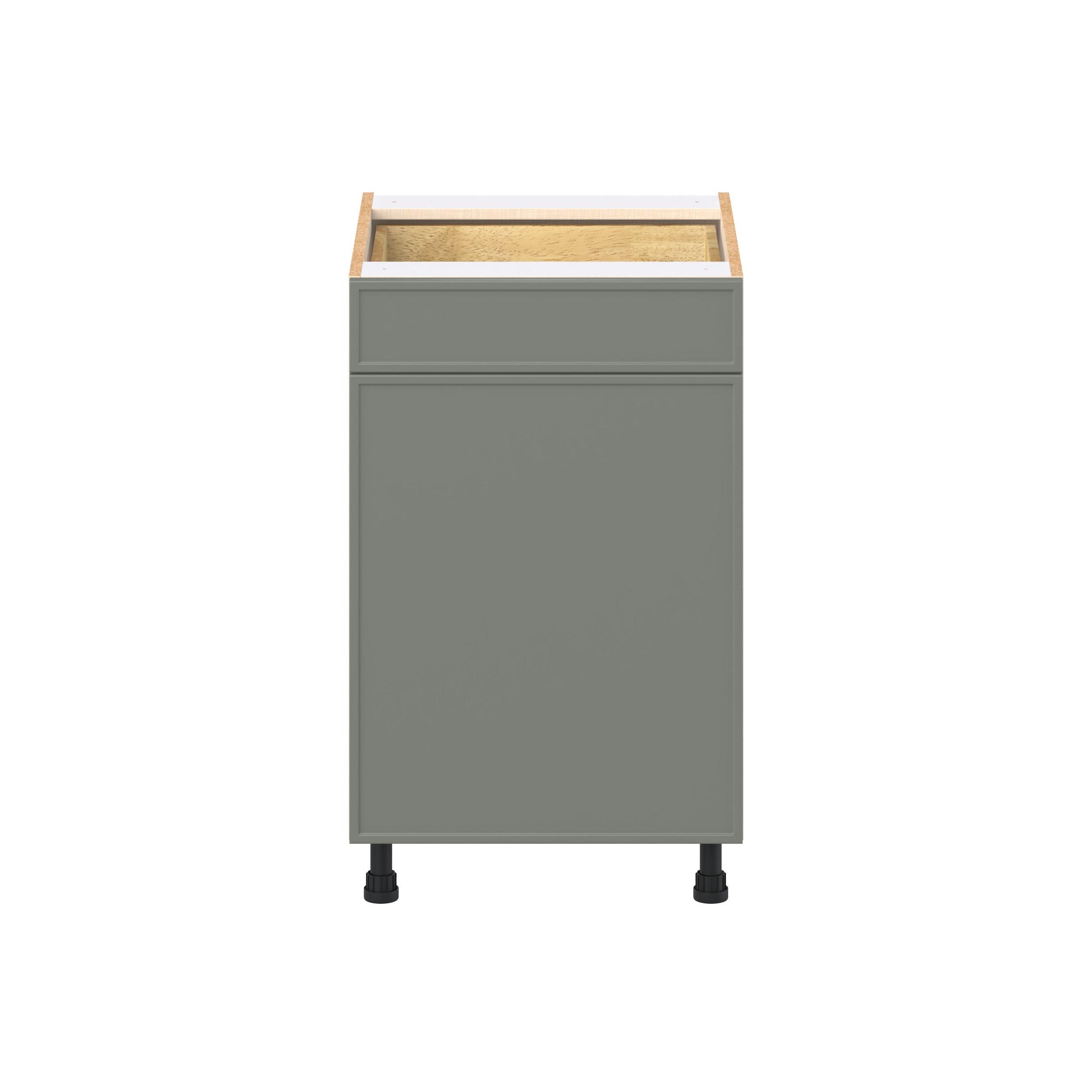 Linden 21 in. Painted Moss Green Door and Drawer Base Cabinet