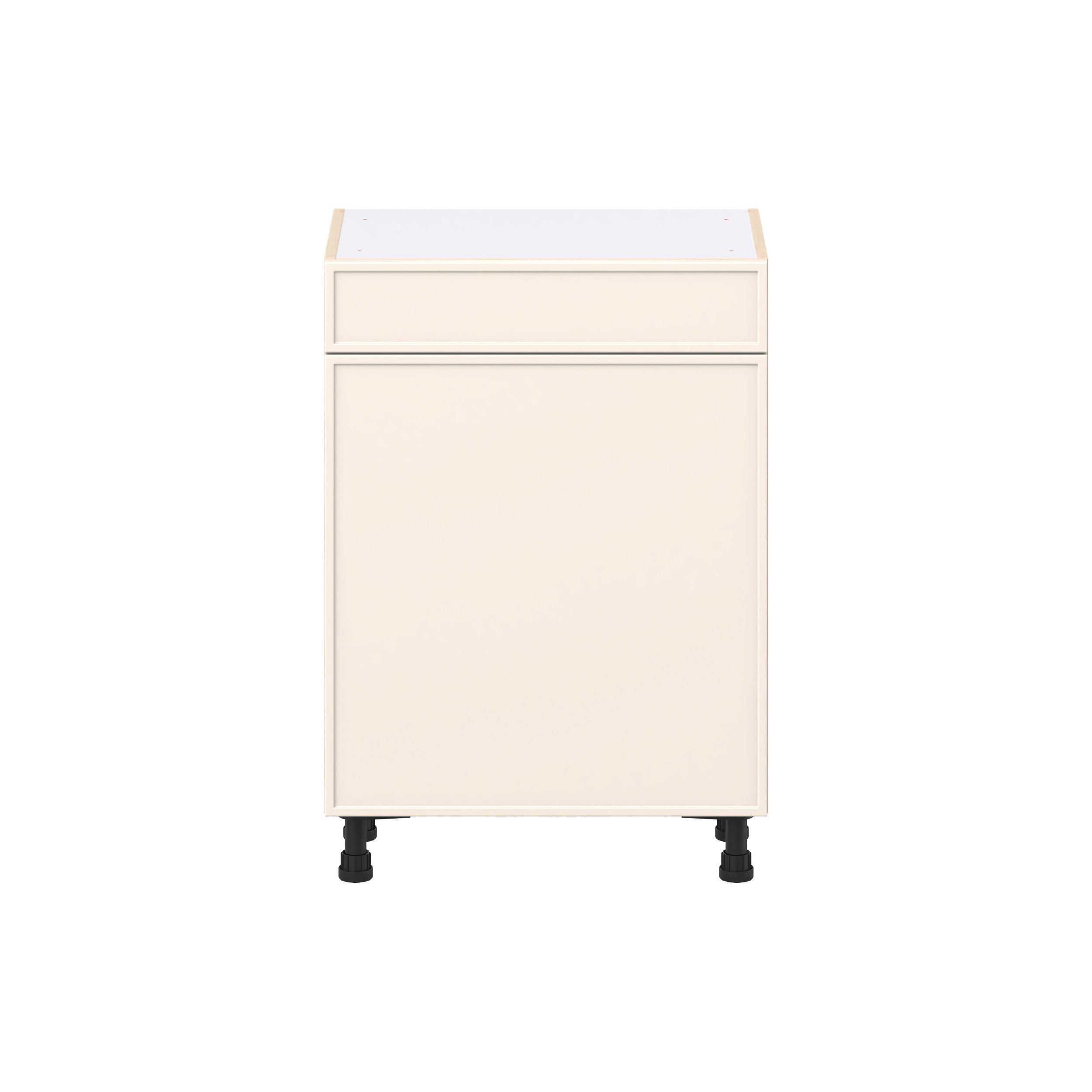 Linden 24 in. Painted Washed Linen Shallow Base Cabinet