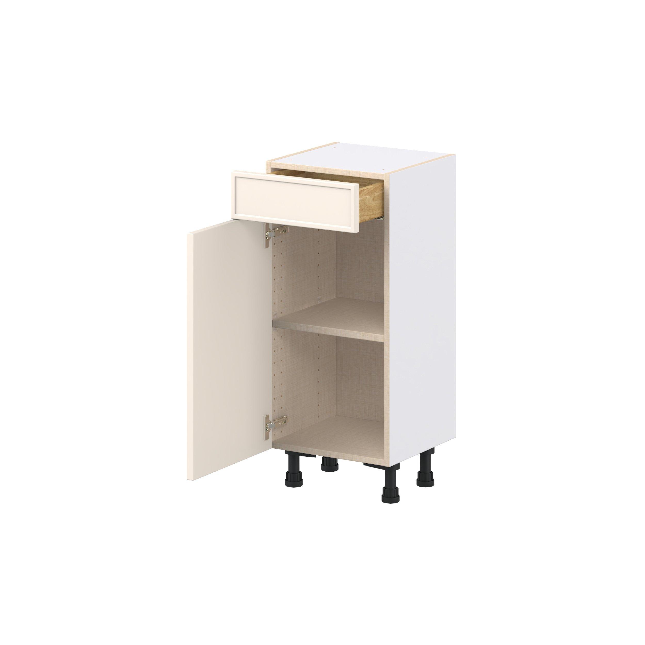 Linden 15 in. Painted Washed Linen Shallow Base Cabinet