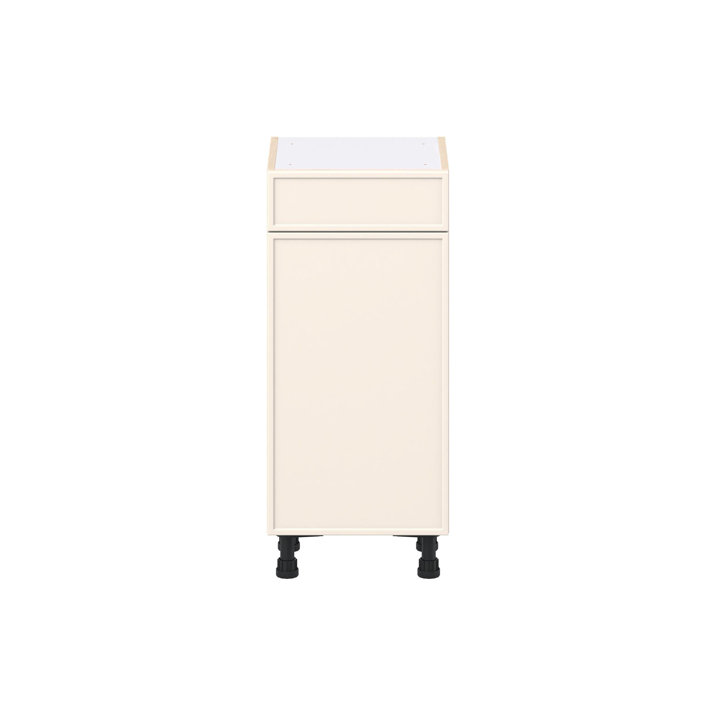 Linden 15 in. Painted Washed Linen Shallow Base Cabinet