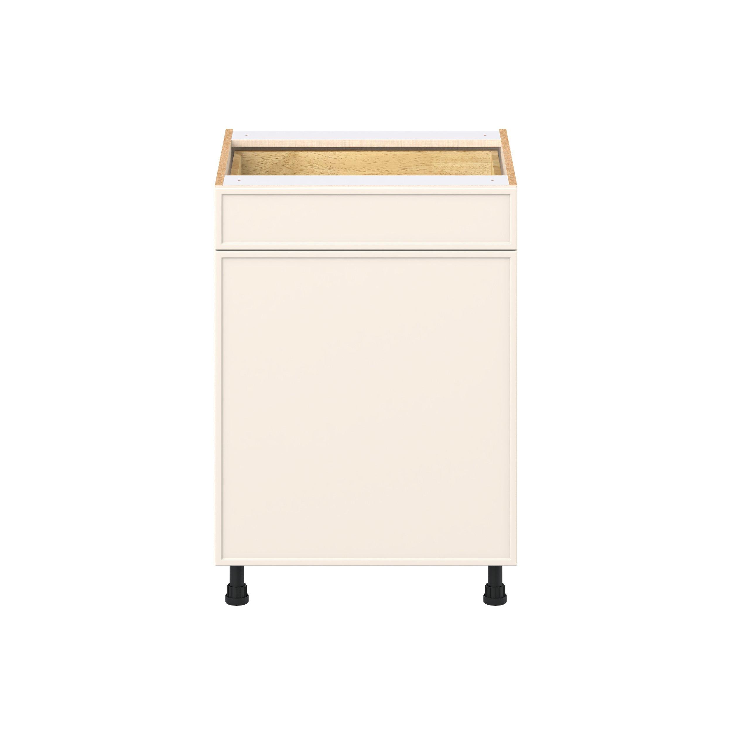 Linden 24 in. Painted Washed Linen Door and Drawer Base Cabinet