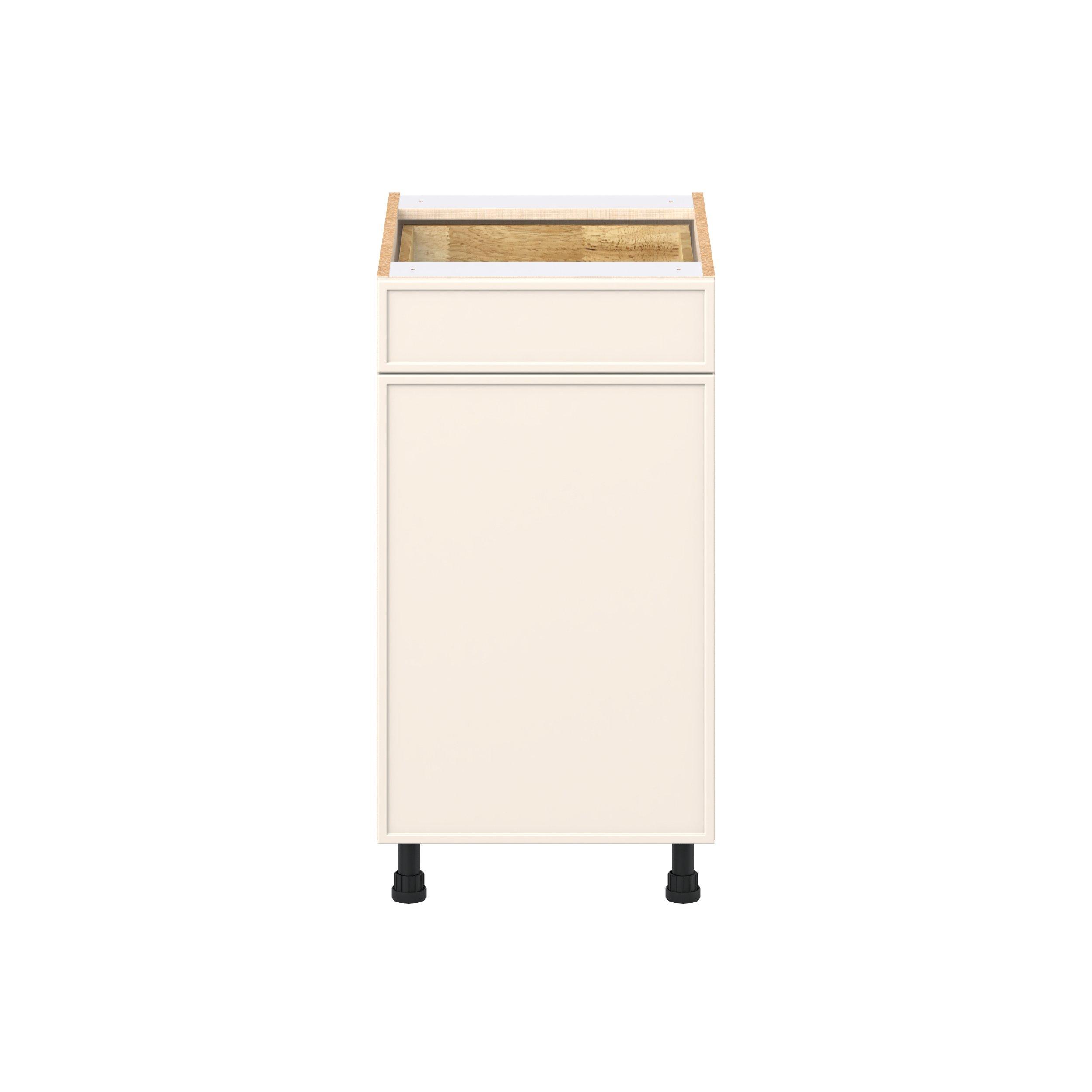 Linden 18 in. Painted Washed Linen Door and Drawer Base Cabinet