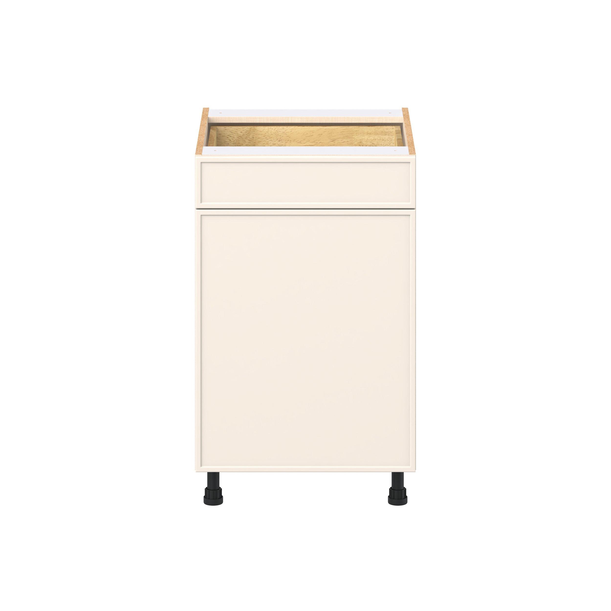 Linden 21 in. Painted Washed Linen Door and Drawer Base Cabinet