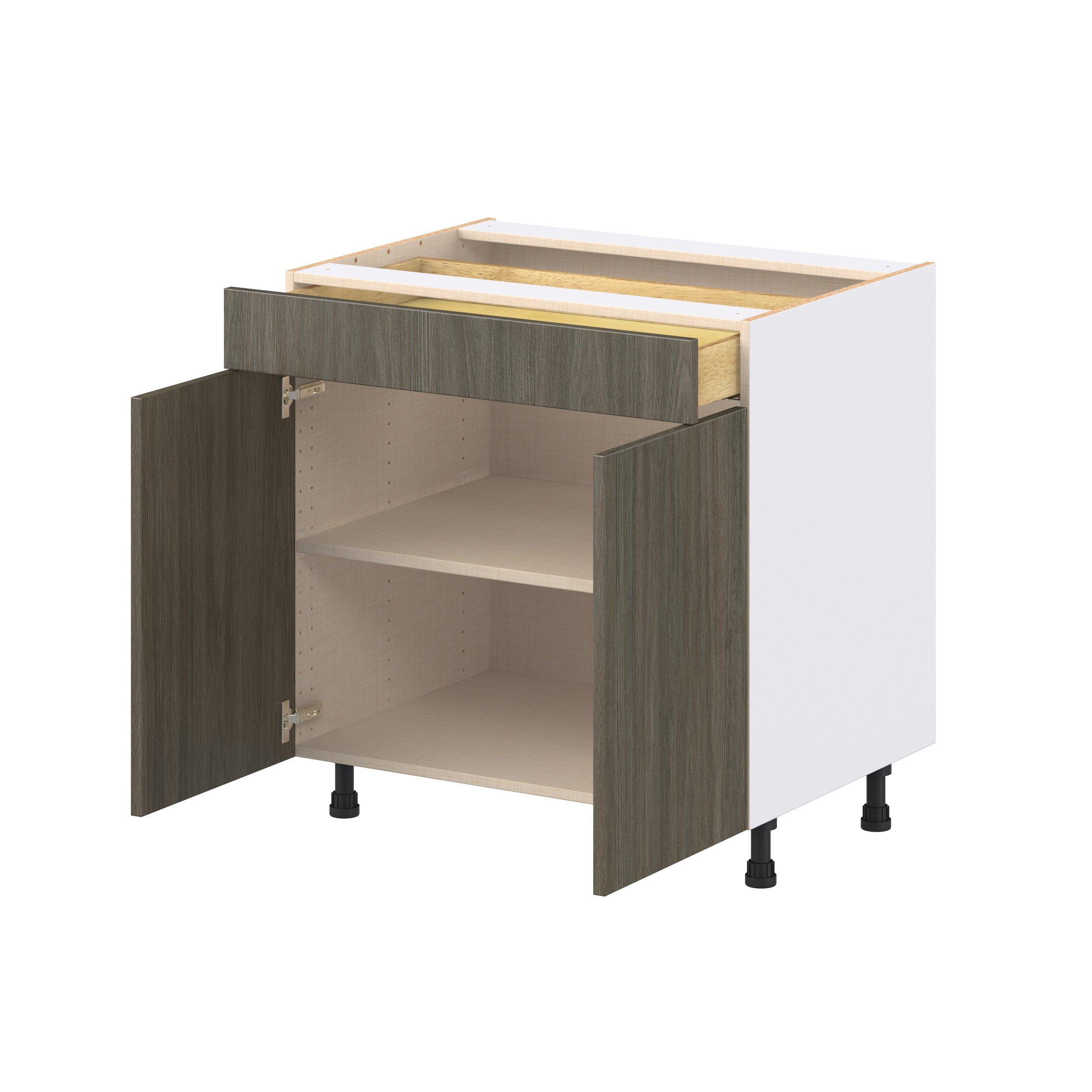 Glenwood 33 in. Burnt Walnut Door and Drawer Base Cabinet