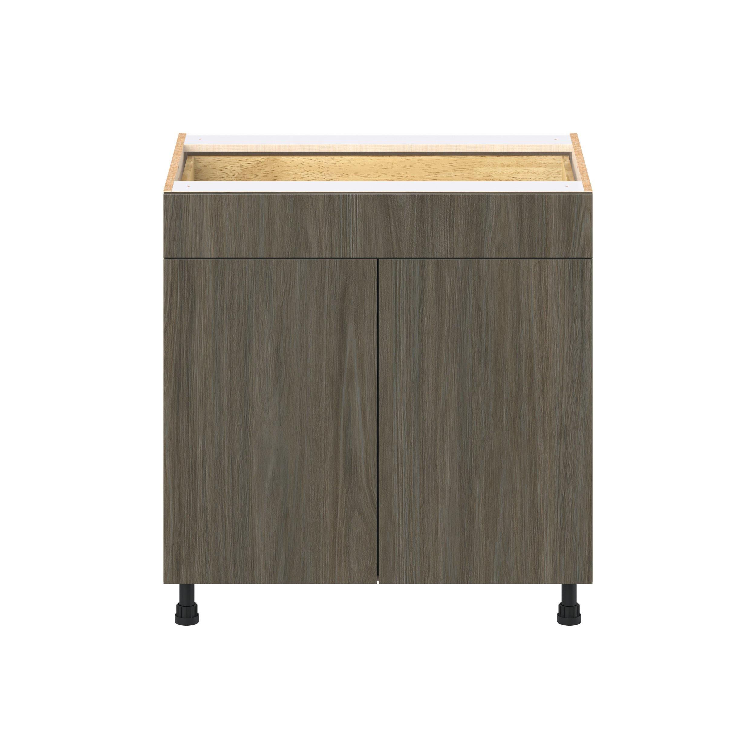 Glenwood 33 in. Burnt Walnut Door and Drawer Base Cabinet