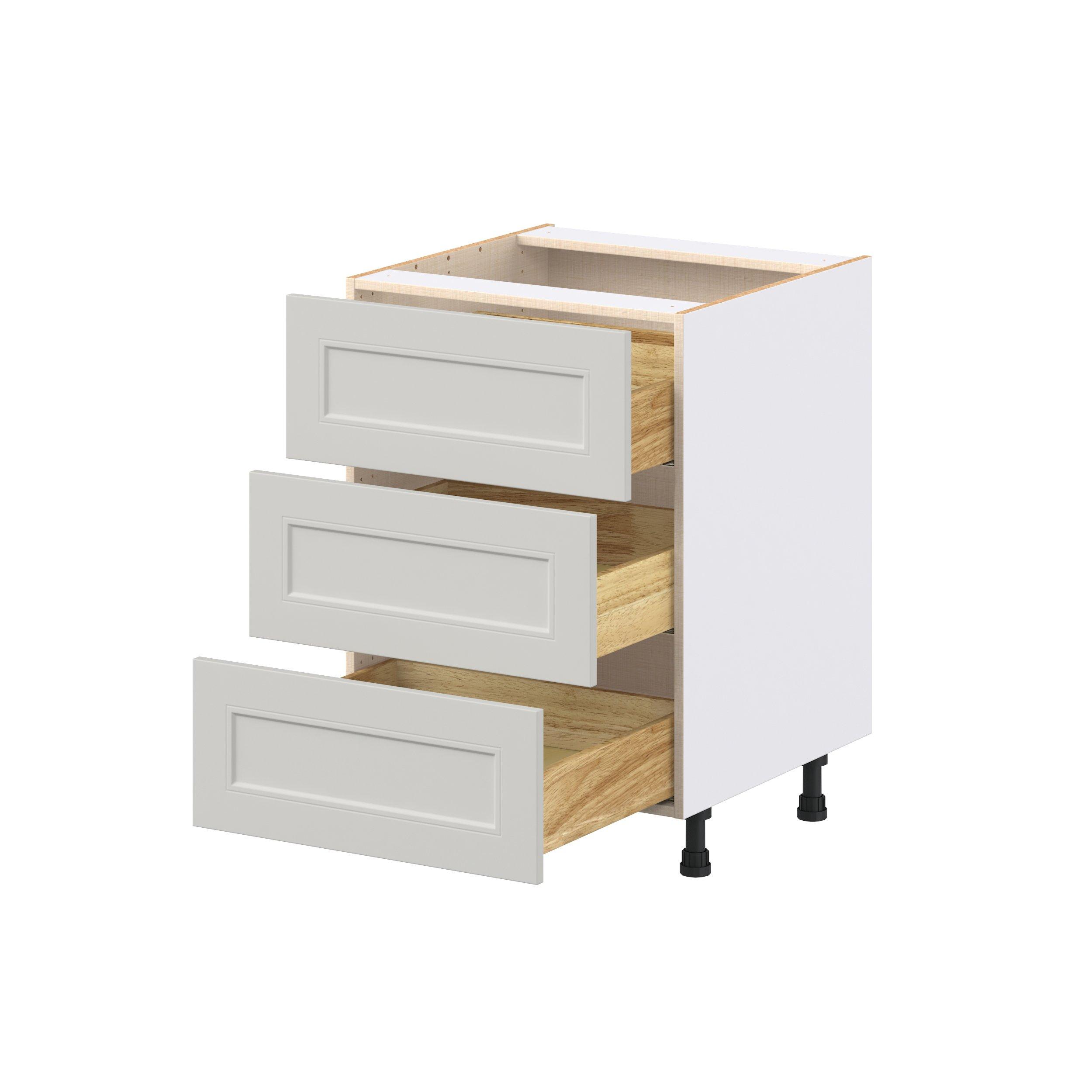 Lenox 24 in. Painted Light Gray Drawer Base Cabinet