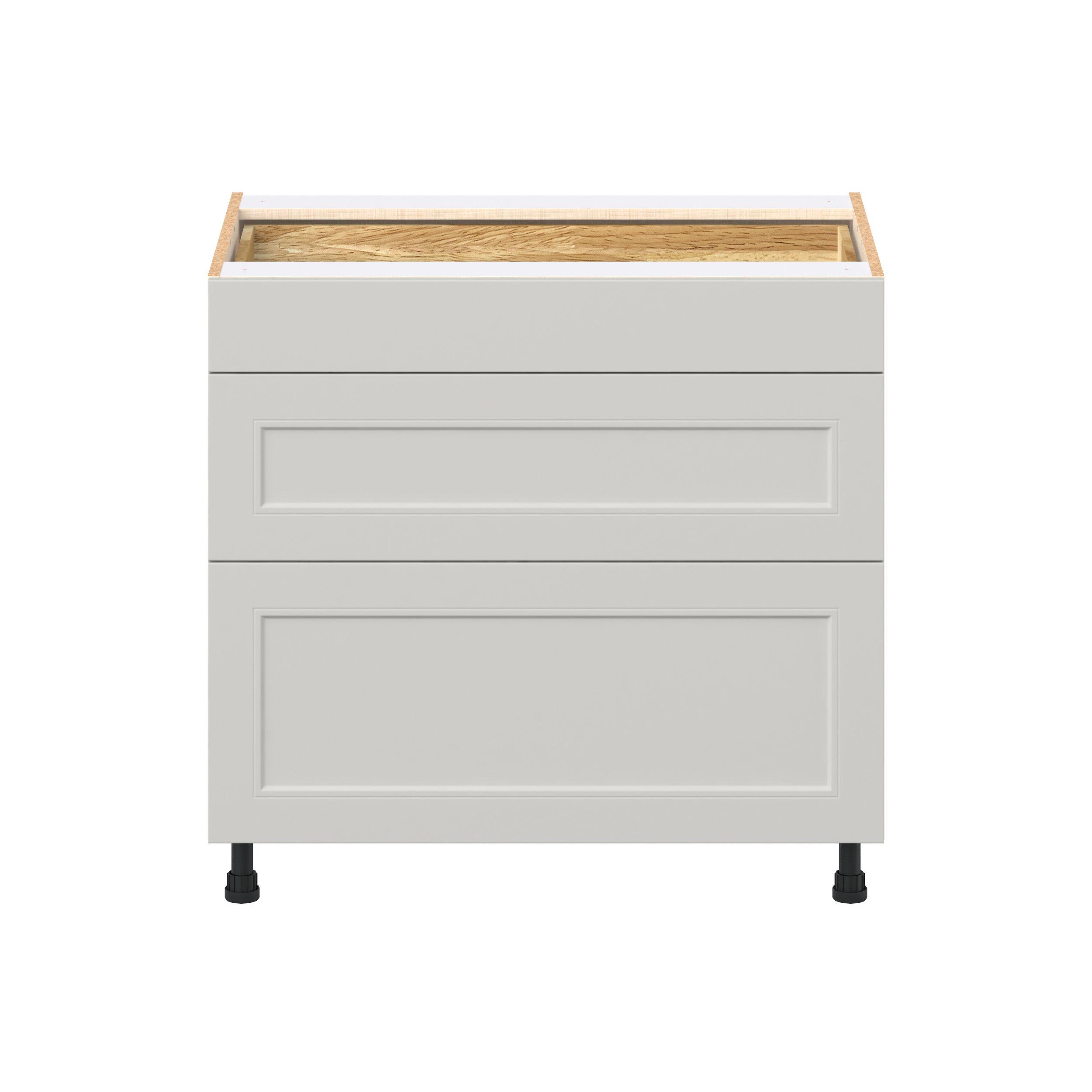 Lenox 36 in. Painted Light Gray Drawer Base Cabinet