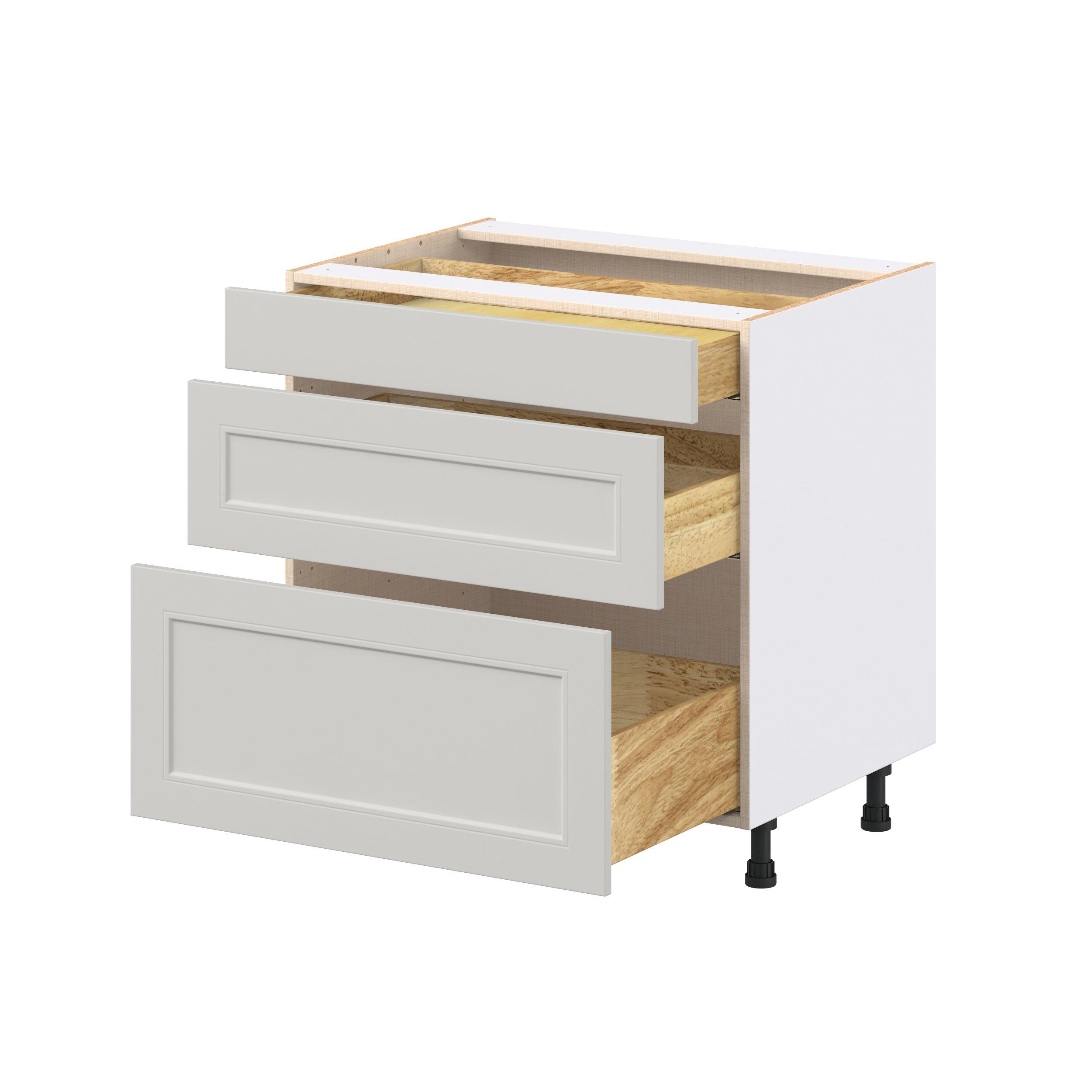 Lenox 33 in. Painted Light Gray Drawer Base Cabinet